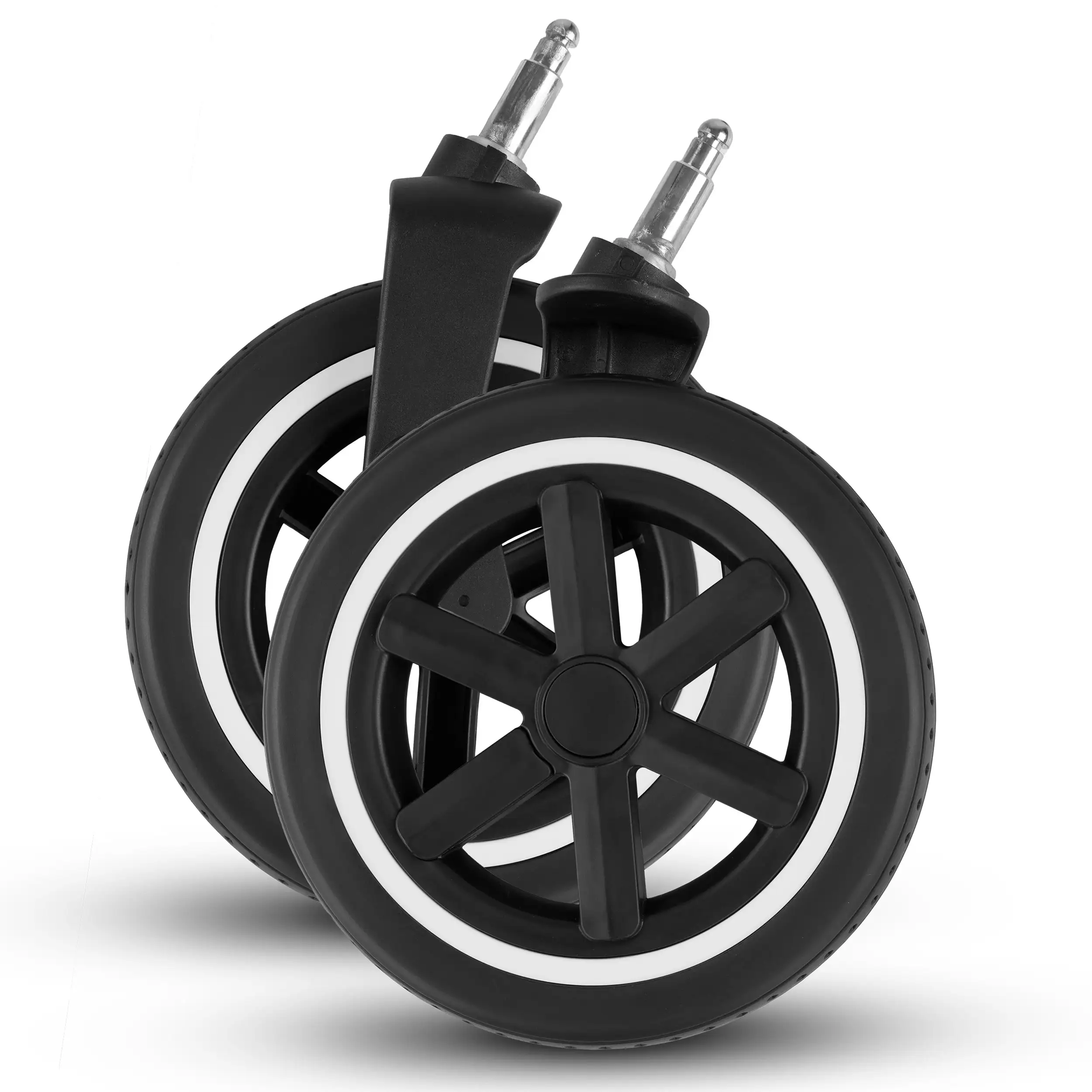 Front wheels set (2 pieces) for Samba 2 / Samba - Black / White Wall