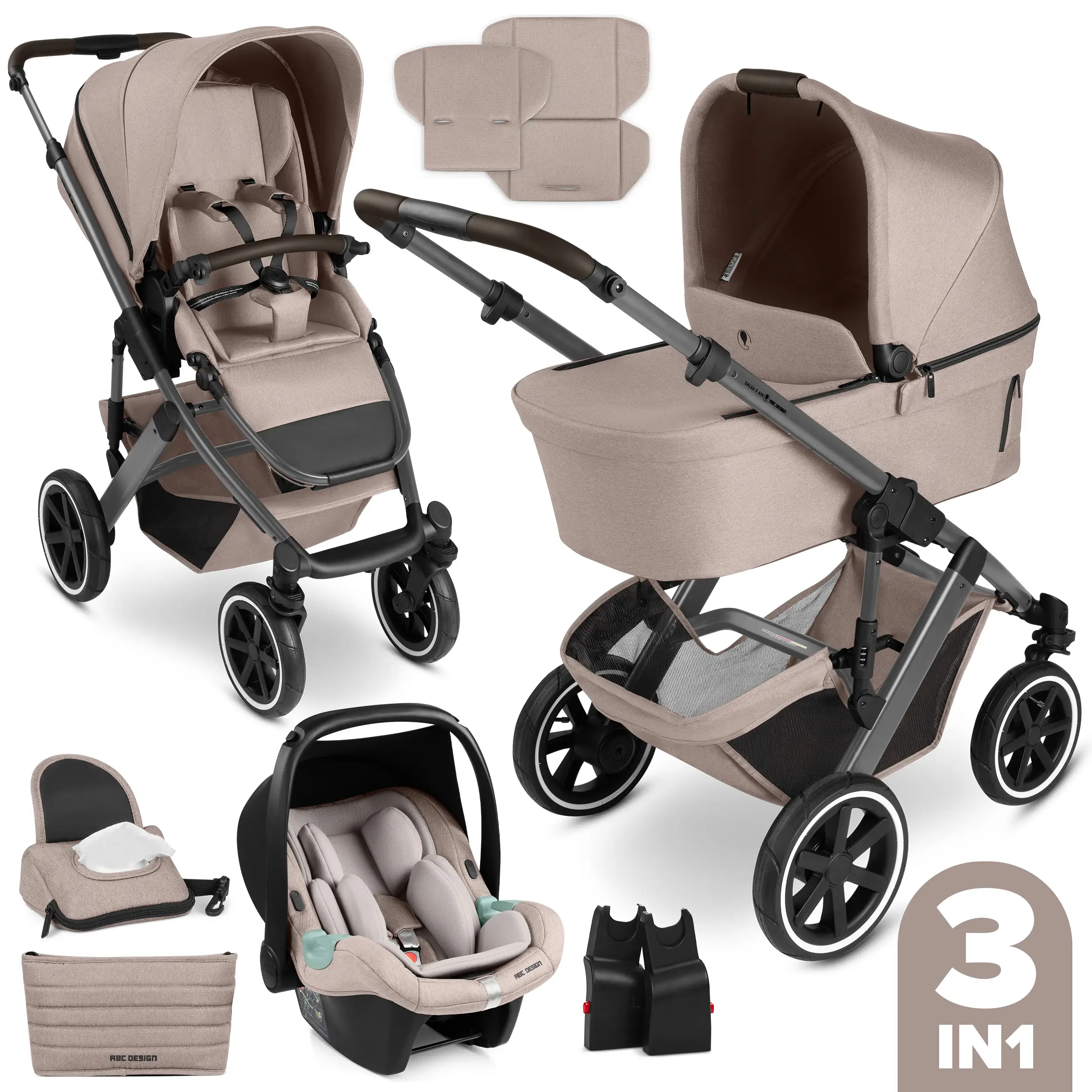 3in1 Stroller-Set Salsa 5 Air - Camel