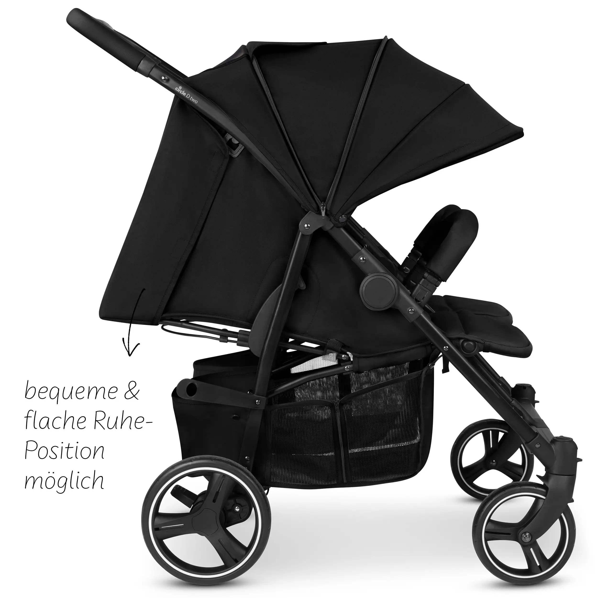 Double stroller D Two - Black