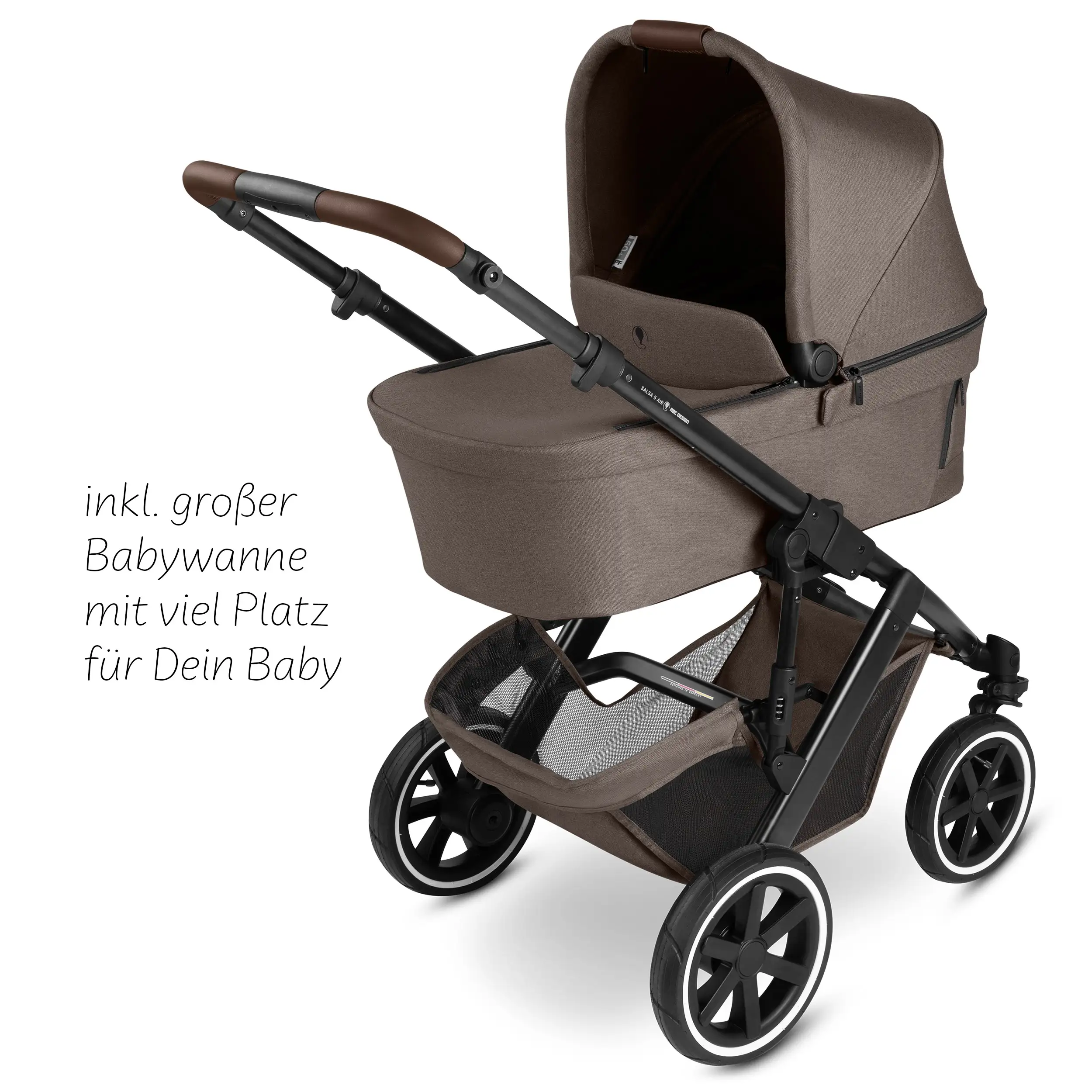 4in1-Kinderwagen-Set Salsa 5 Air inkl. Babyschale Calla mit Liegefunktion - Nature
