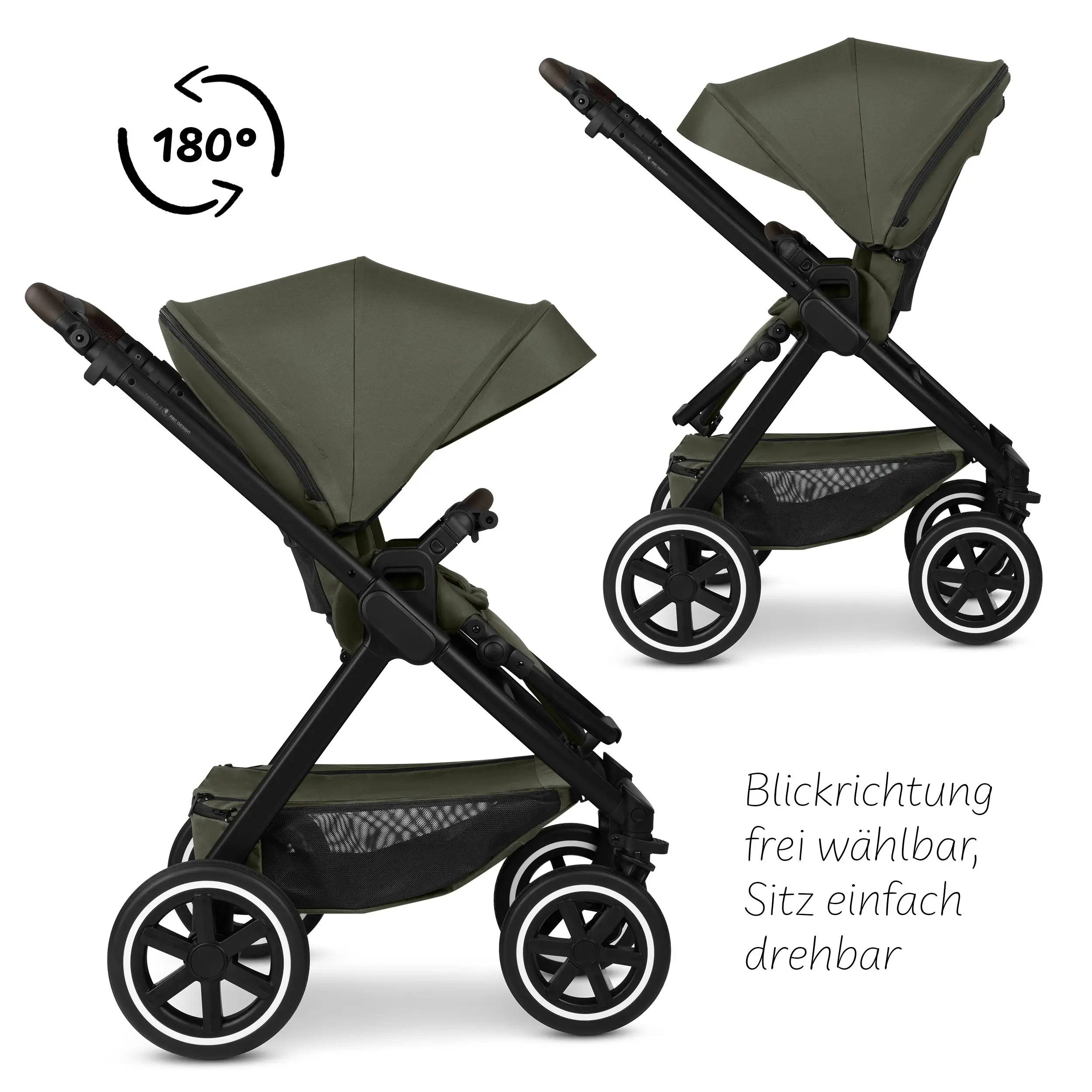 Travel system Samba 2 incl. Calla lie-flat infant car seat - Avocado