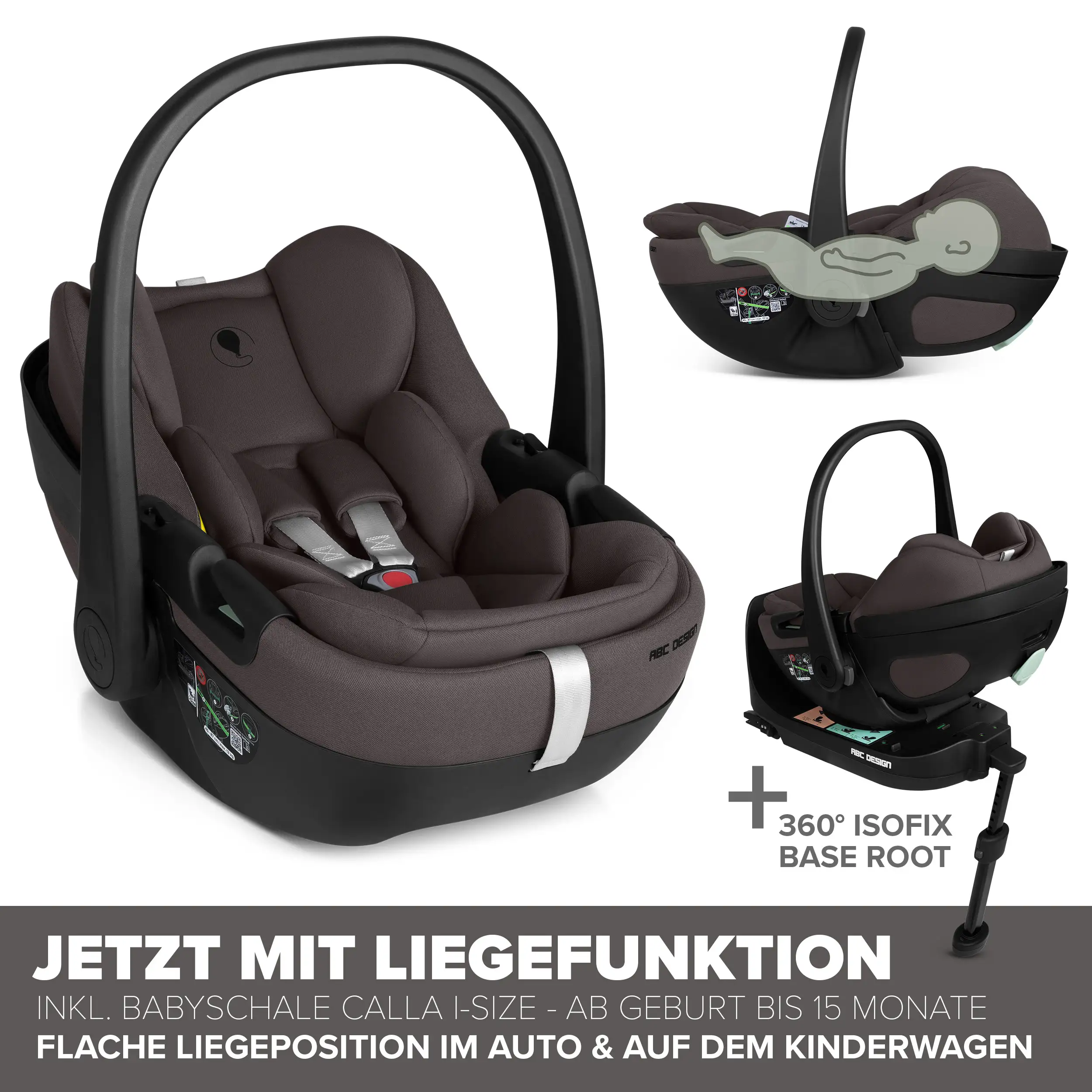 4in1 Stroller Set Salsa Core incl. infant car seat Calla with Reclining Function and the Root Isofix base - Falcon