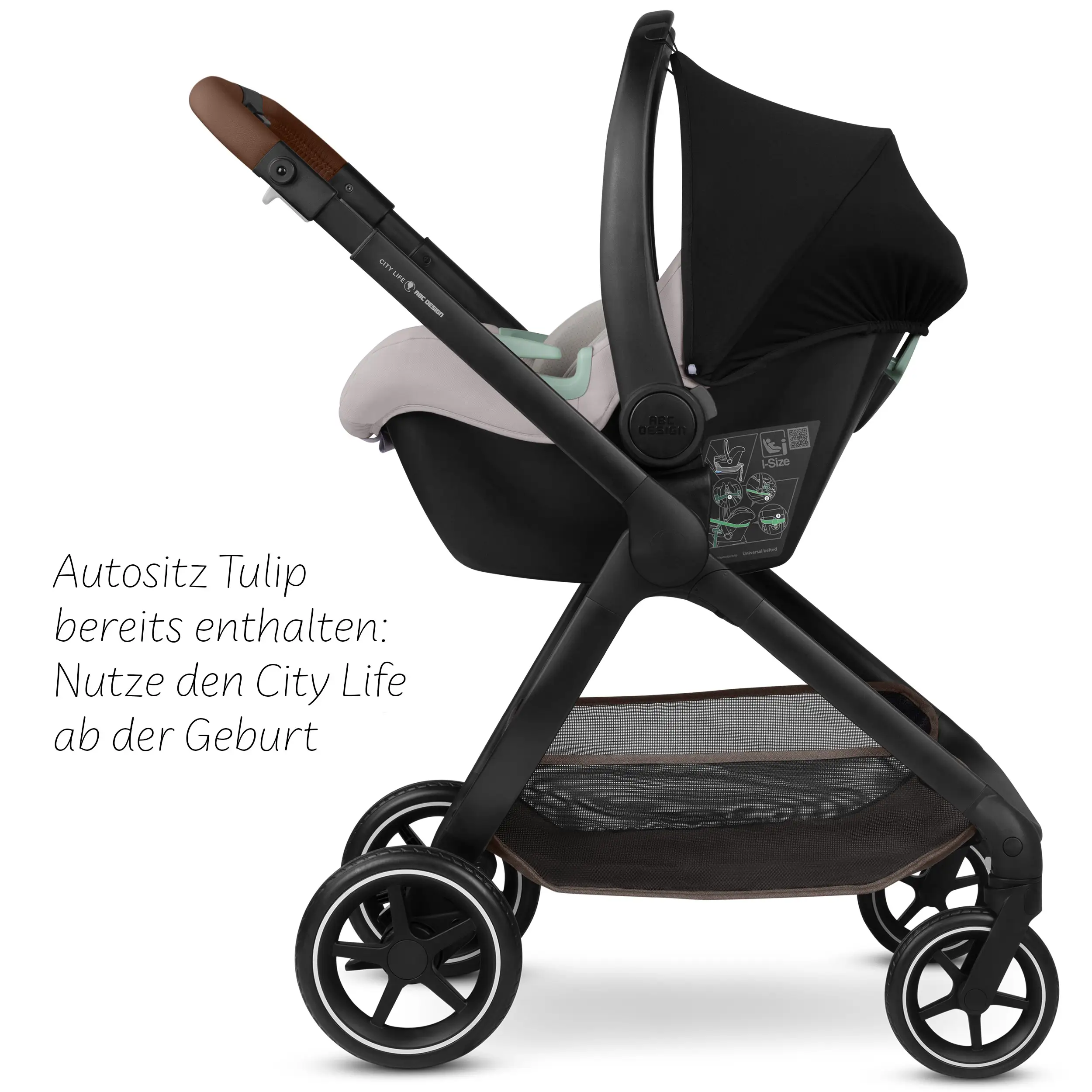 4-in-1 City Life Stroller Set incl. Isofix Base - Nature