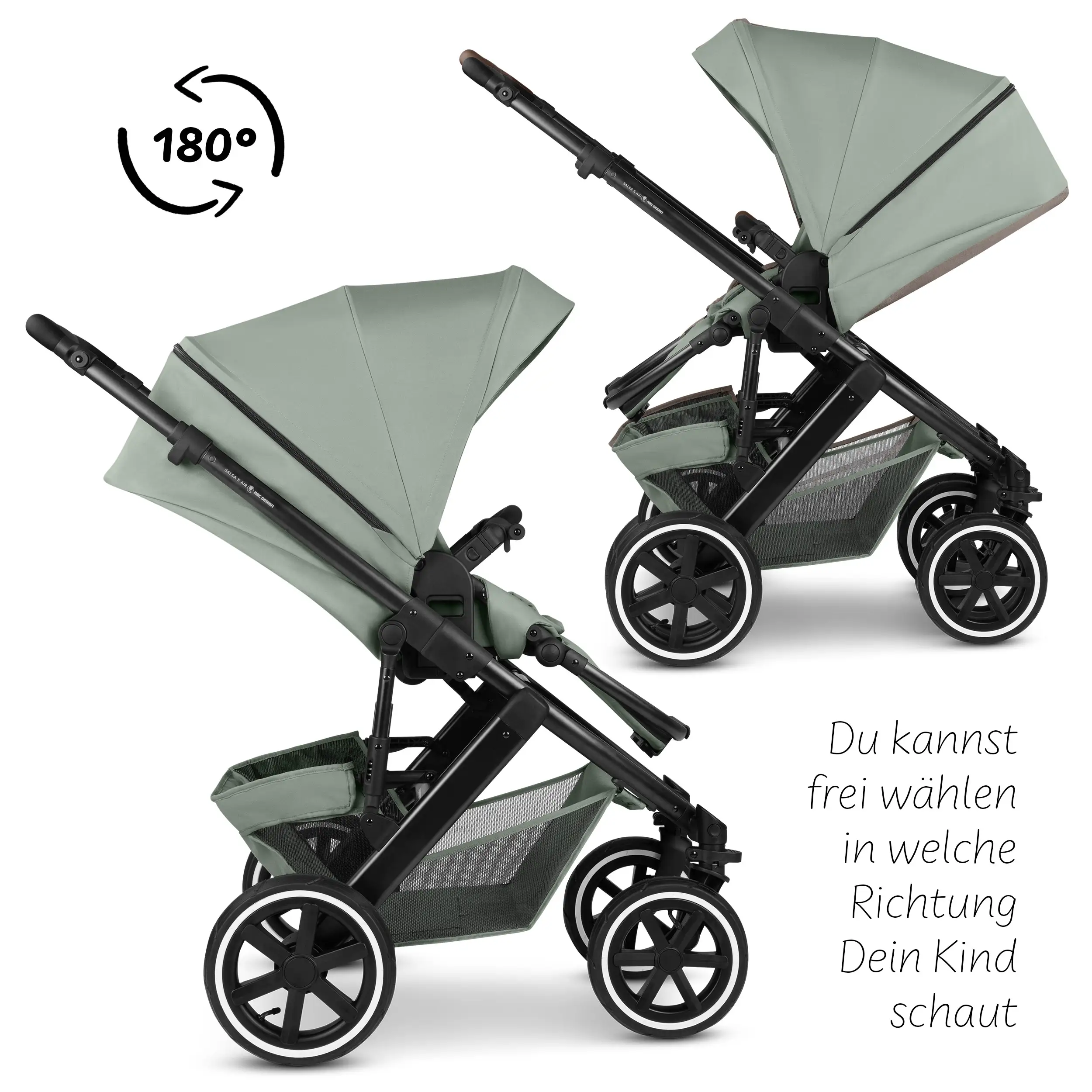 3in1-Kinderwagen-Set Salsa 5 Air inkl. Babyschale Calla mit Liegefunktion - Pine