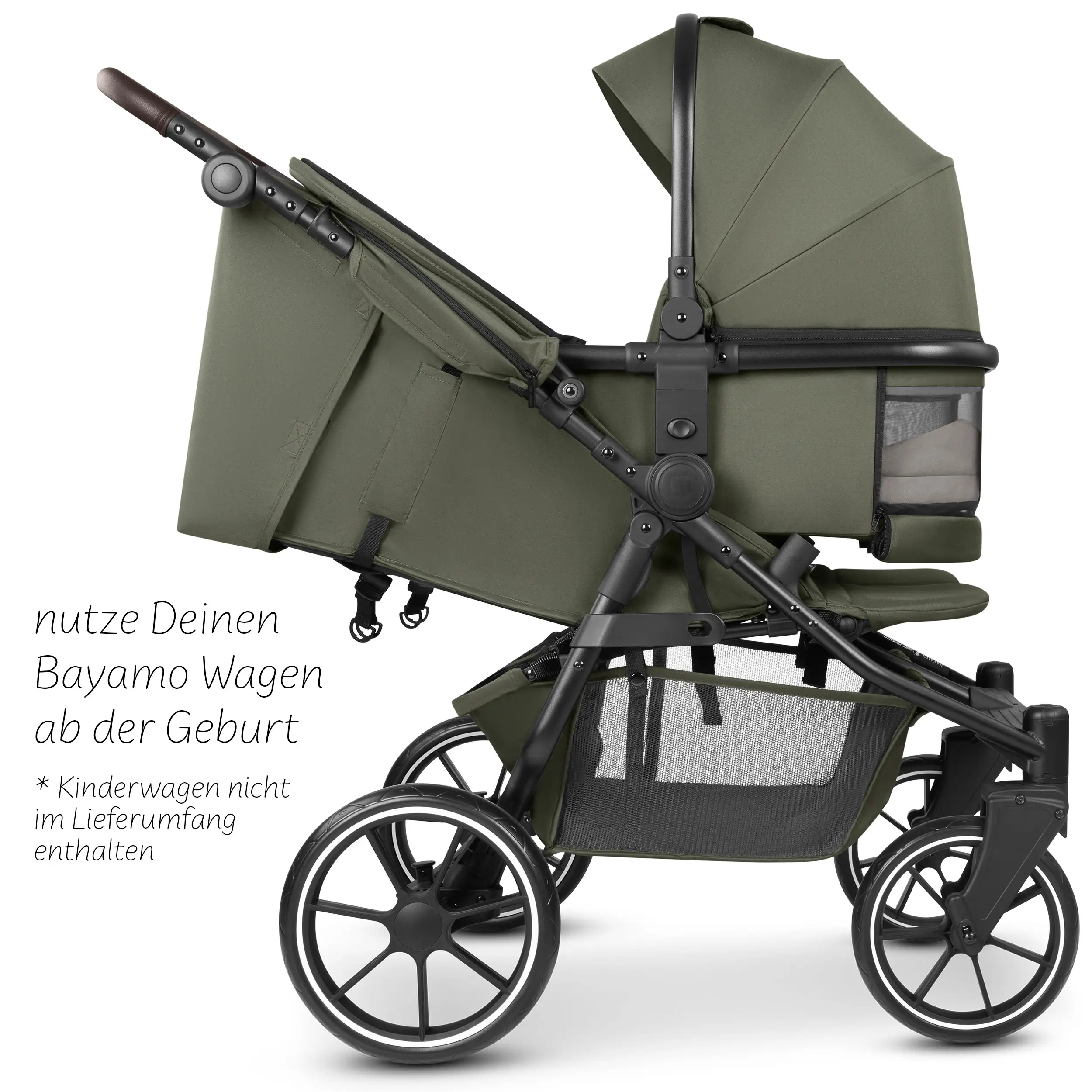 Carrycot for Bayamo double strollers - Pea