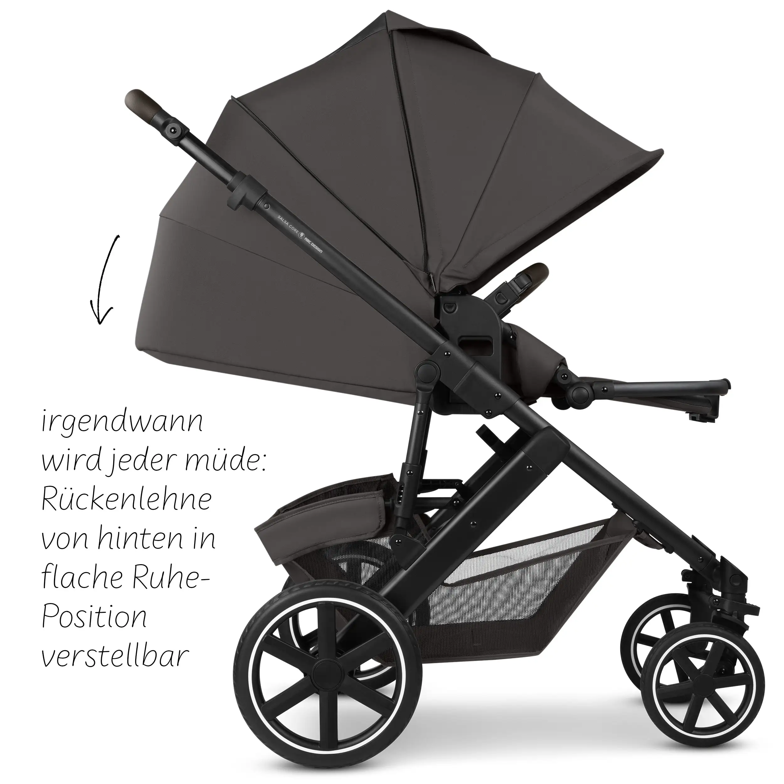 4in1 Stroller Set Salsa Core incl. infant car seat Calla with Reclining Function and the Root Isofix base - Falcon