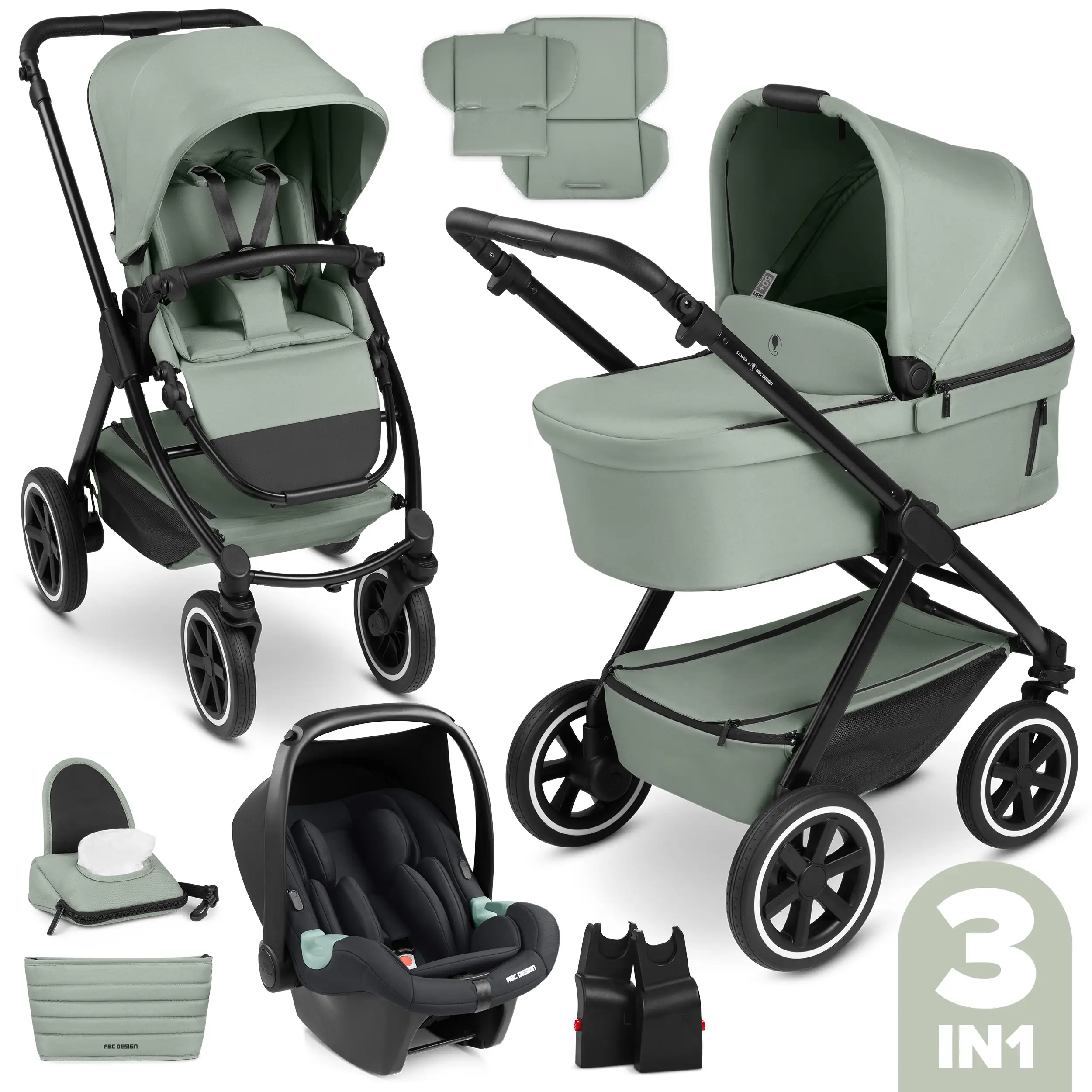 3in1 Stroller-Set Samba 2 - Pine