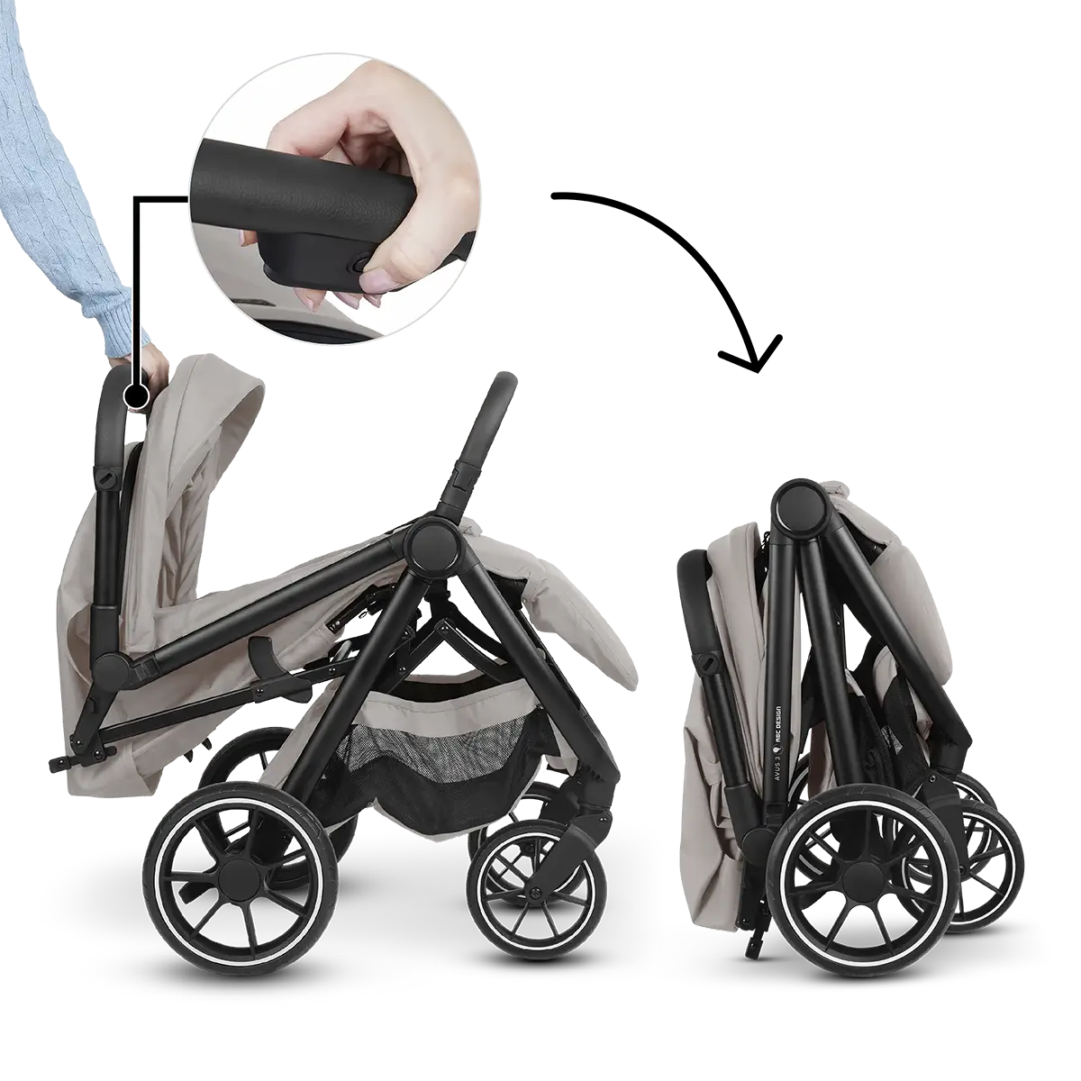 Folds down to an ultra-compact size with one hand