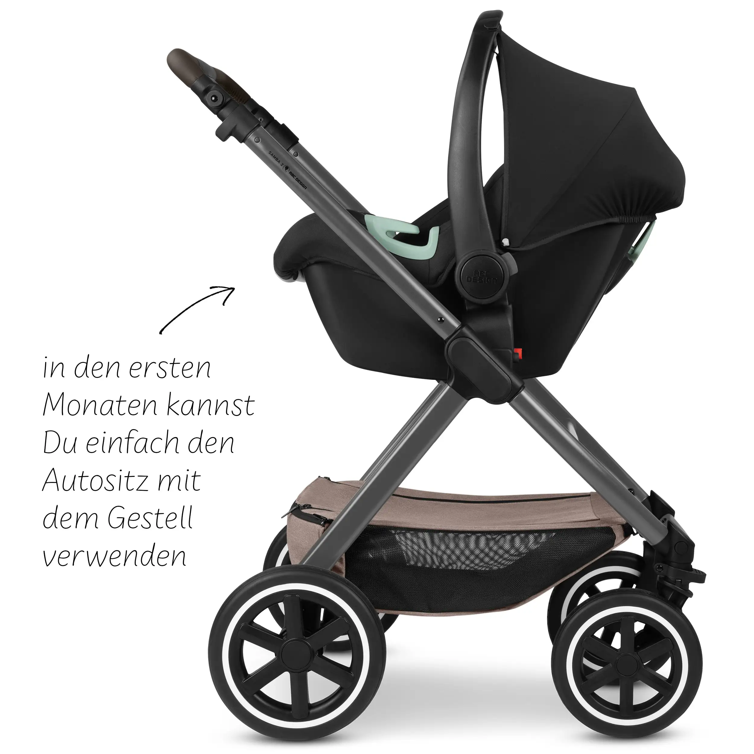 Travel set Samba 2 incl. car seats for newborns - Camel