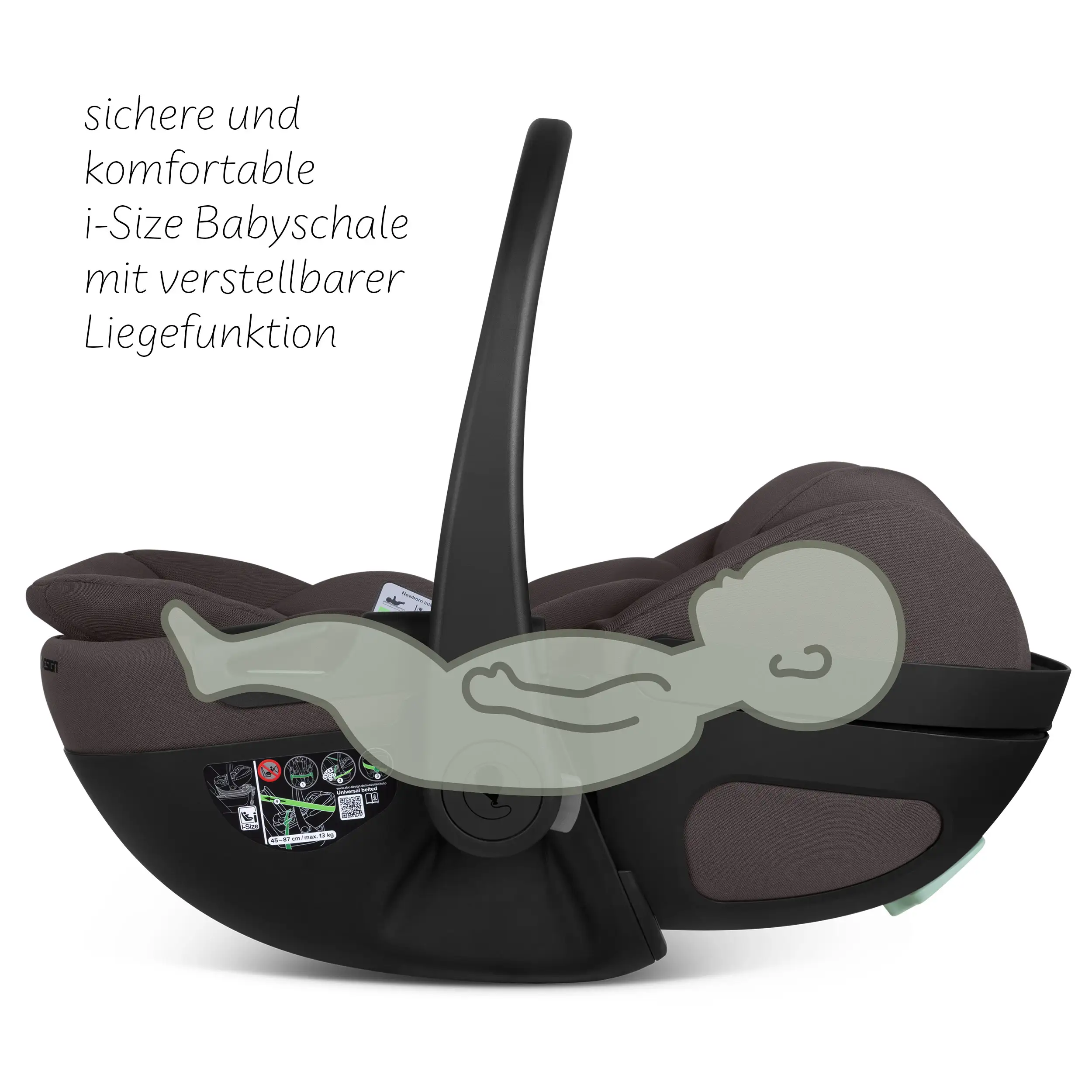 Calla i-Size lie-flat infant car seat incl. rotating ISOFIX Base Root - Falcon