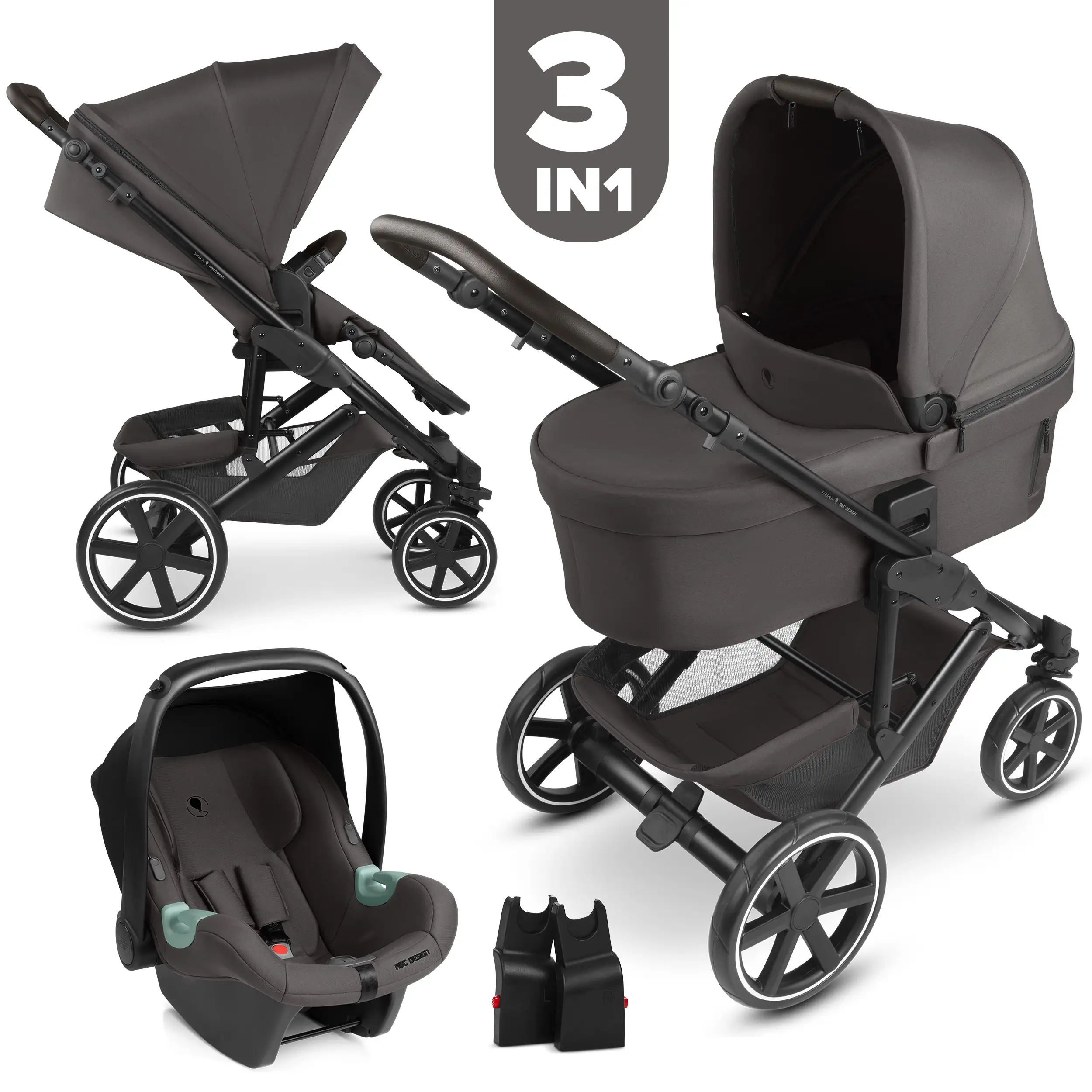 3-in-1 Sierra Stroller Set - Nut