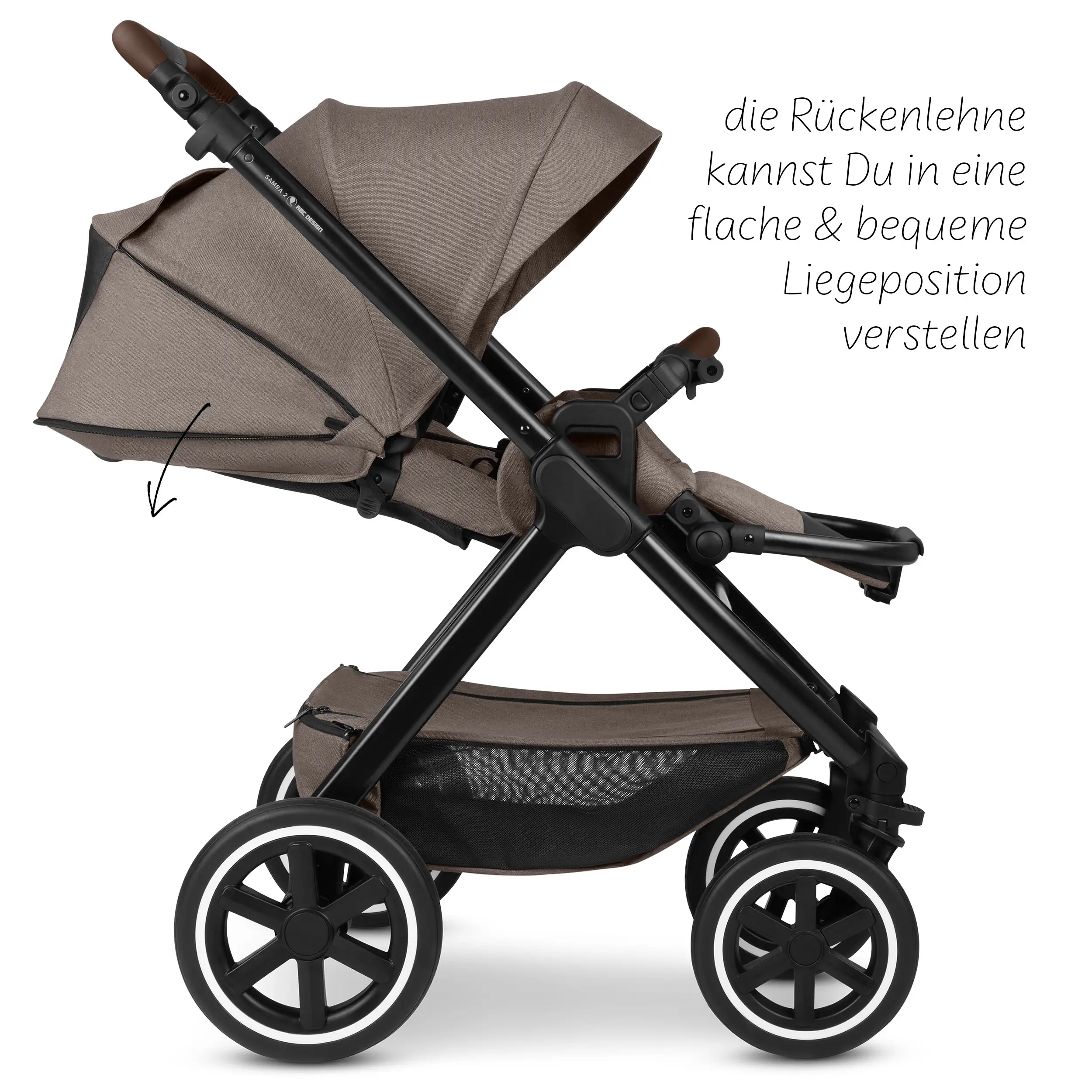 3in1-Kinderwagen-Set Samba 2 inkl. Babyschale Calla mit Liegefunktion - Nature