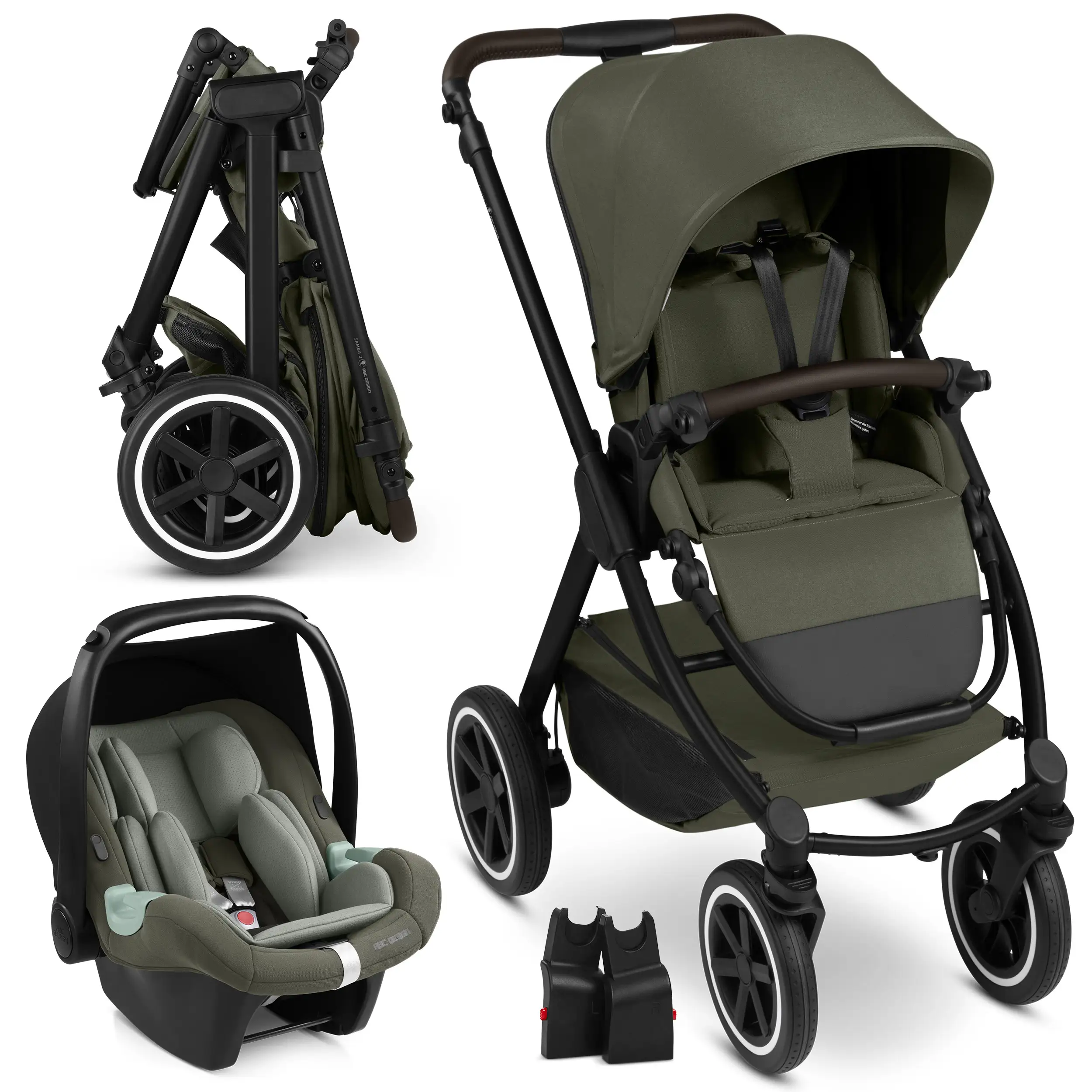Travel set Samba 2 incl. car seats for newborns - Avocado