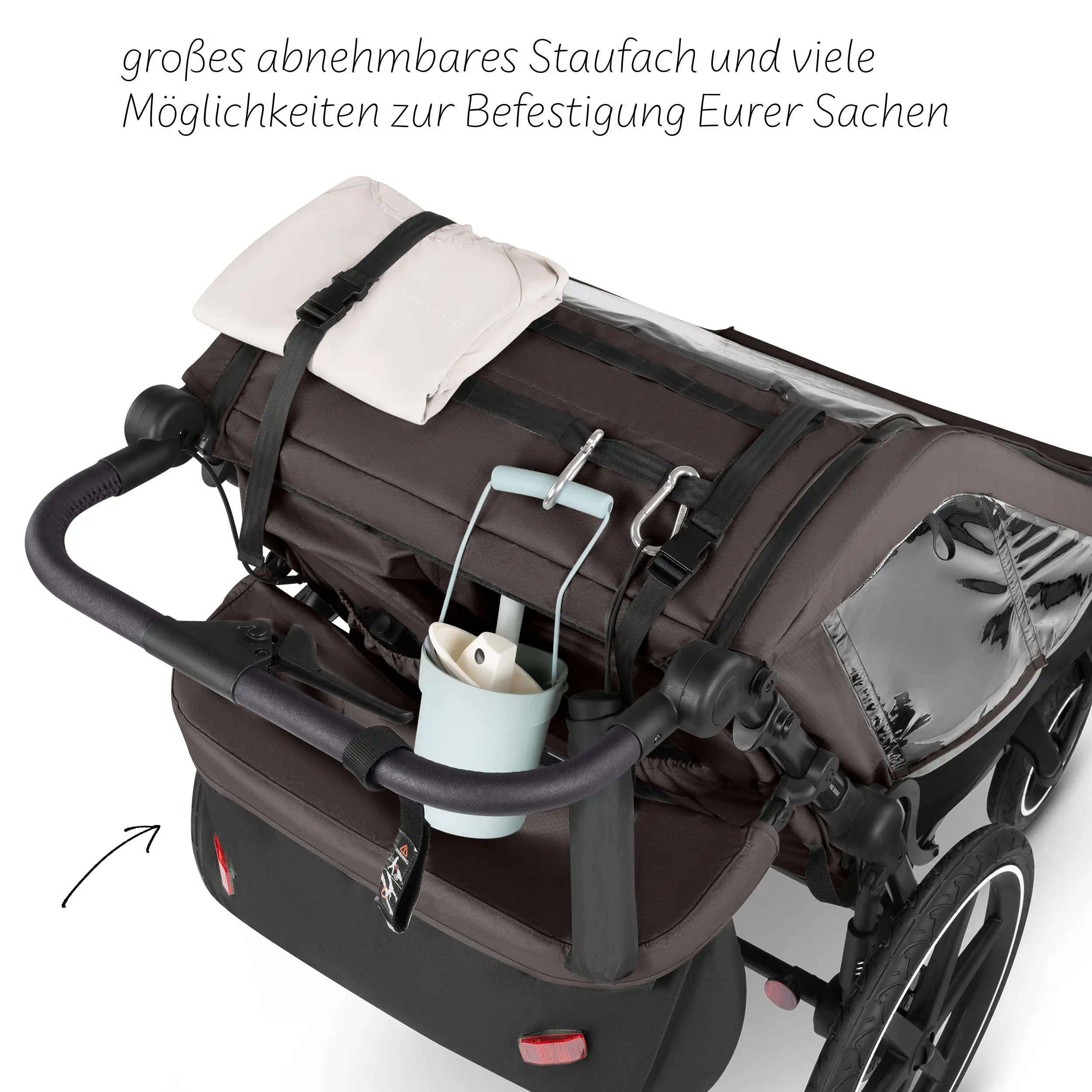 Tour 2 bicycle trailer with 2 comfortable seats & air wheels - Falcon