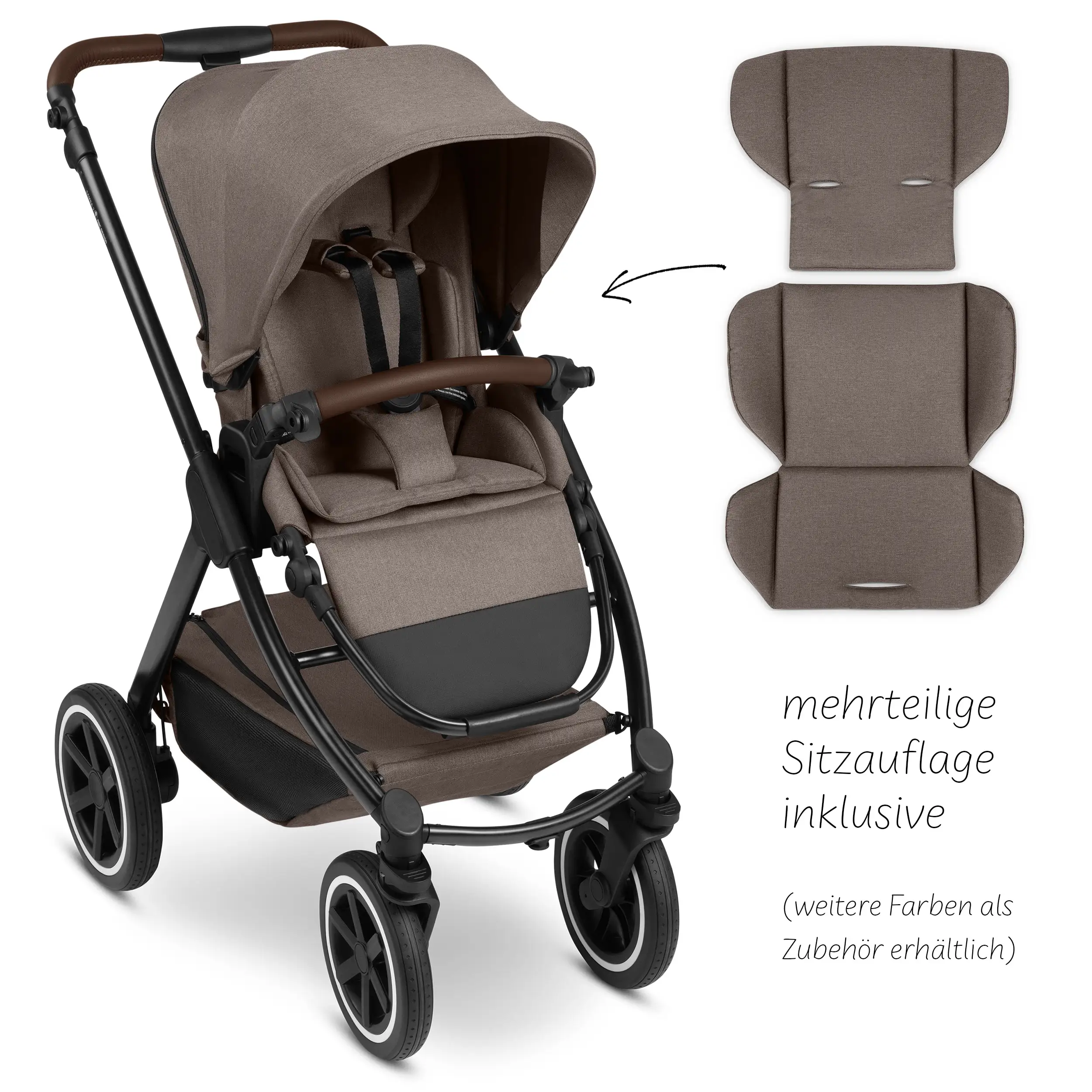 3in1-Kinderwagen-Set Samba 2 inkl. Babyschale Calla mit Liegefunktion - Nature