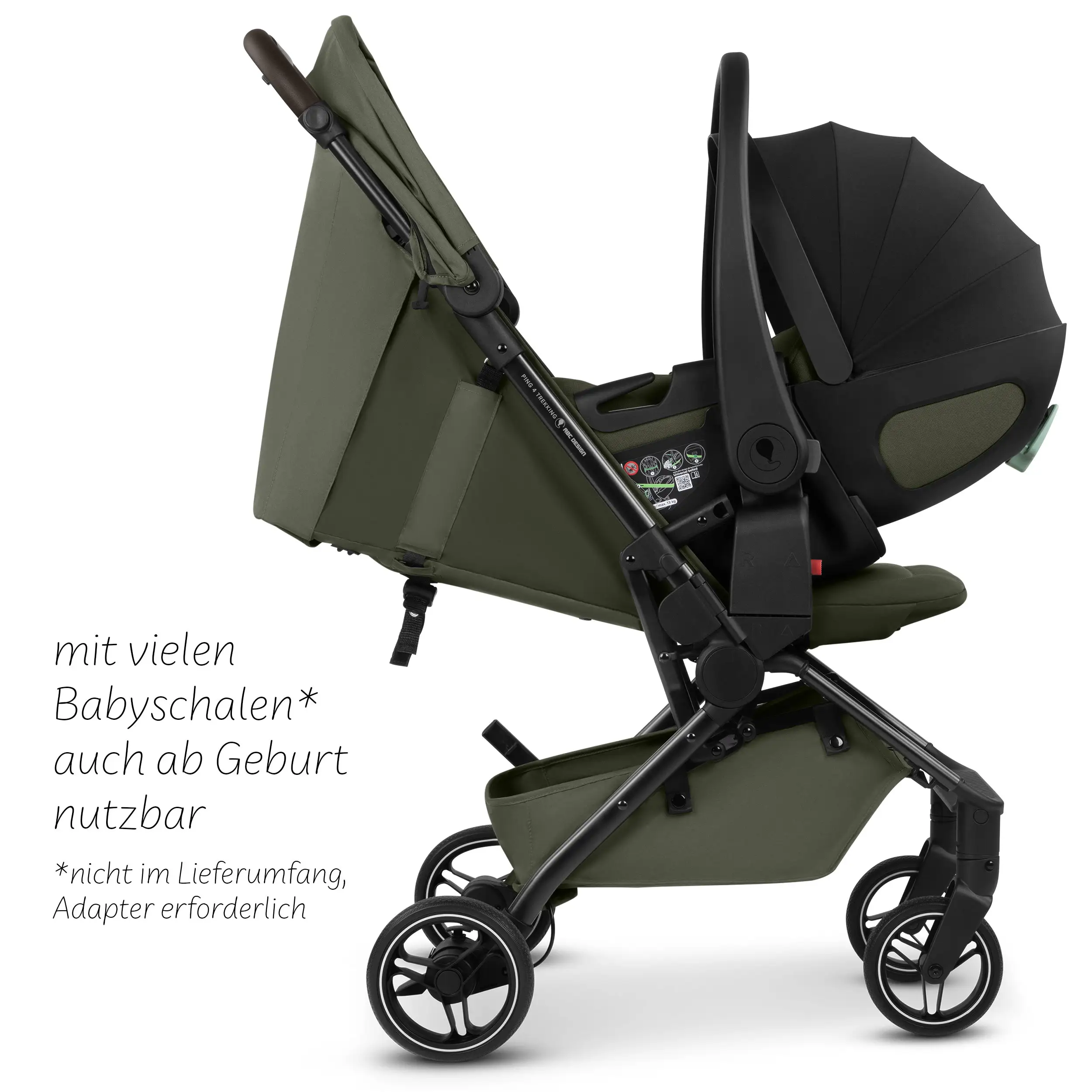 Ping 4 Trekking Travel Stroller - Pea