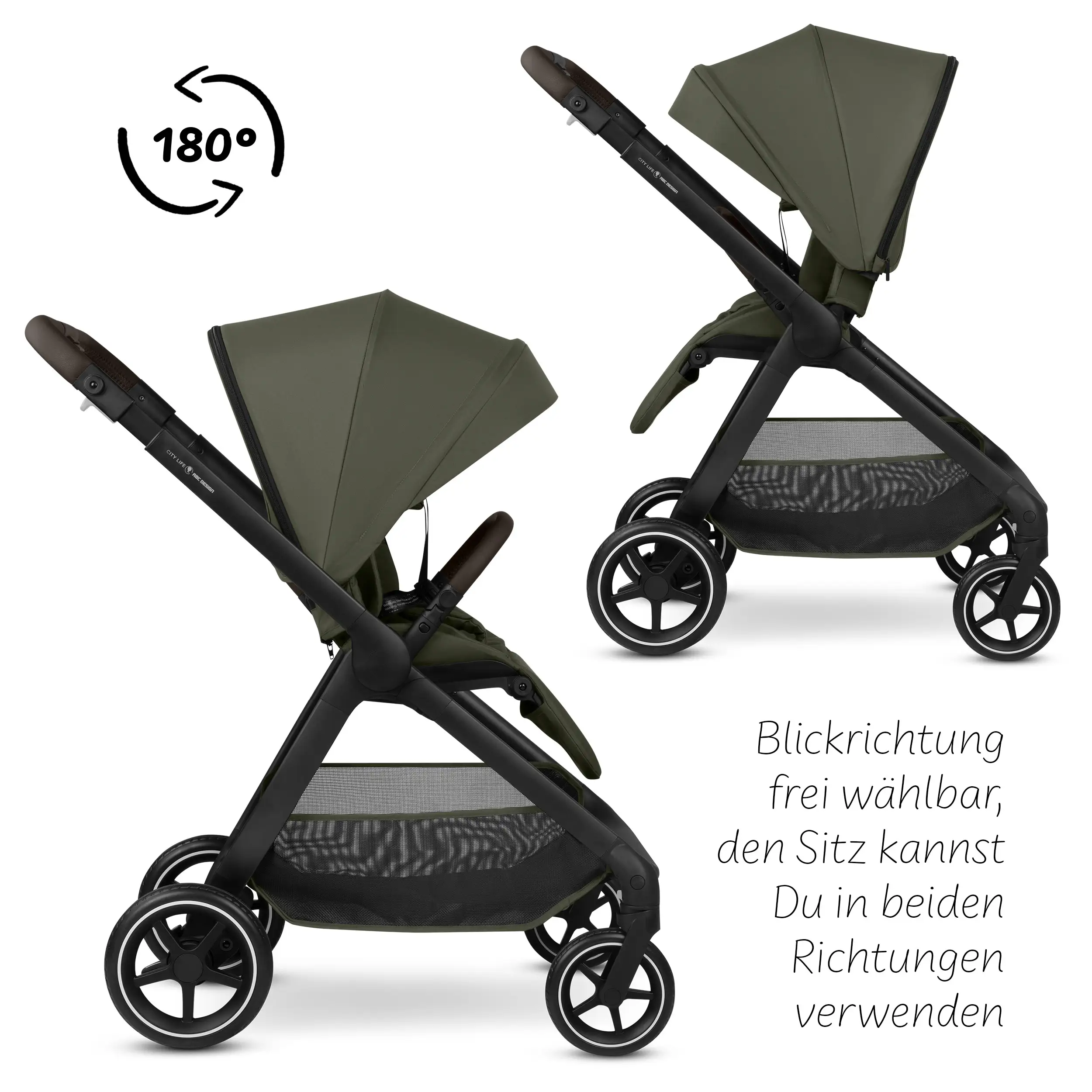 3in1 Stroller Set City Life incl. infant car seat Maxi Cosi Pebble 360 Pro 2 - Avocado