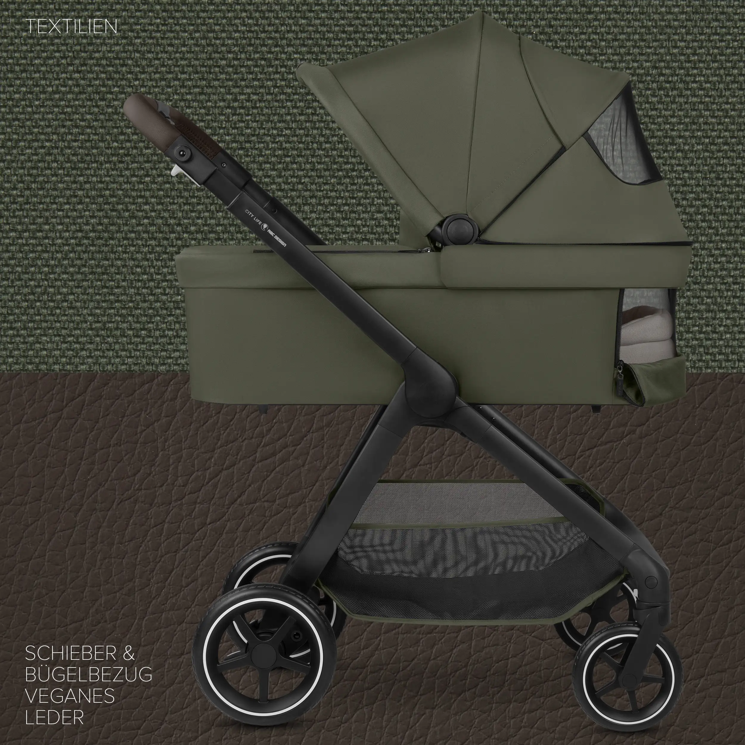 3in1 Stroller Set City Life incl. infant car seat Maxi Cosi Pebble 360 Pro 2 - Avocado