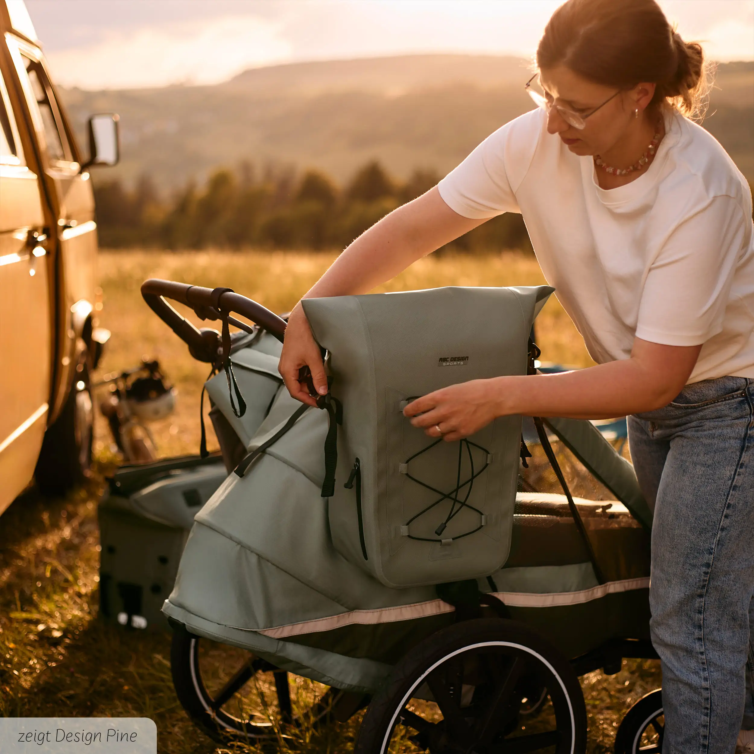 Sion 20L saddle bag for strollers, bike trailers & everyday use - Mango