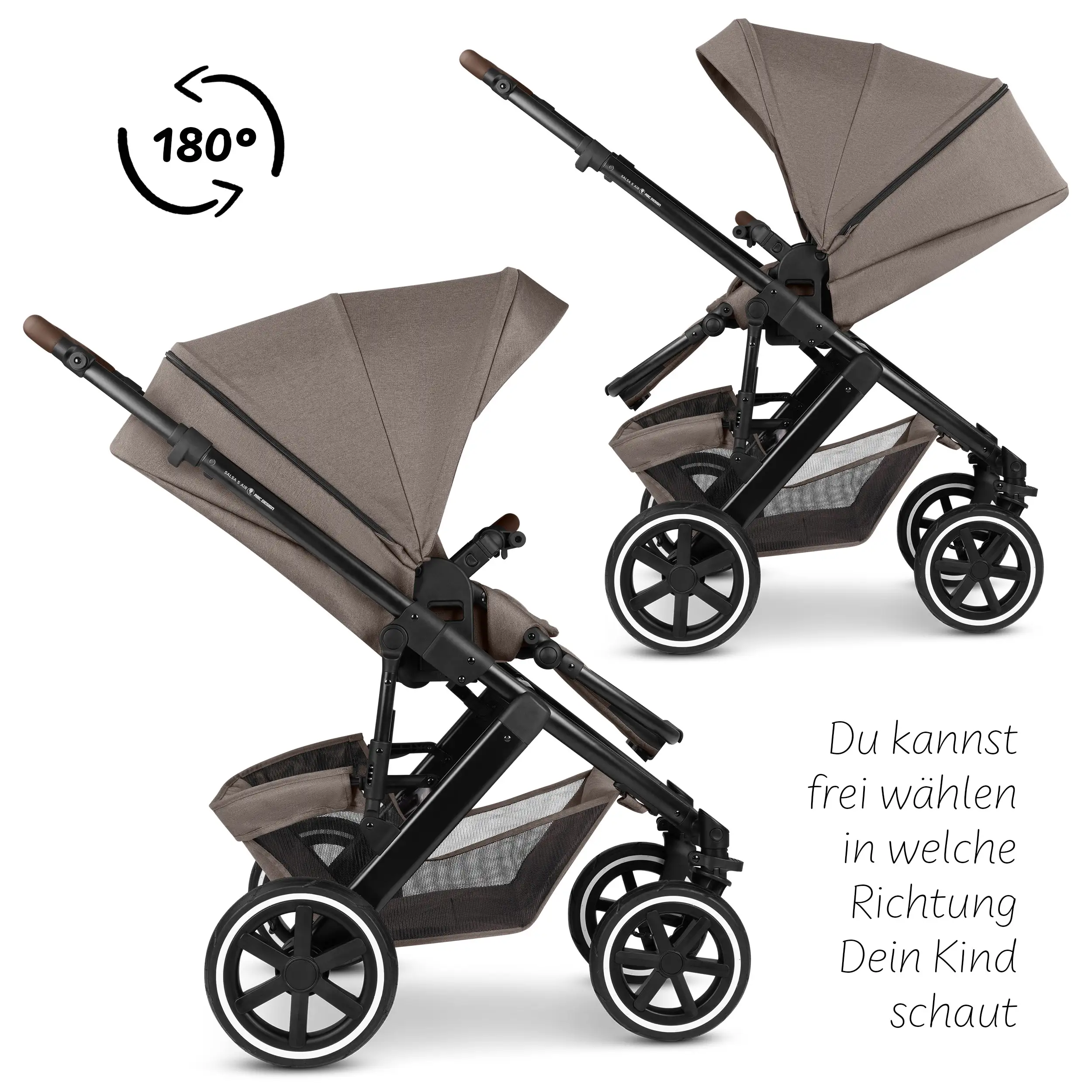 3in1-Kinderwagen-Set Salsa 5 Air inkl. Babyschale Calla mit Liegefunktion  - Nature