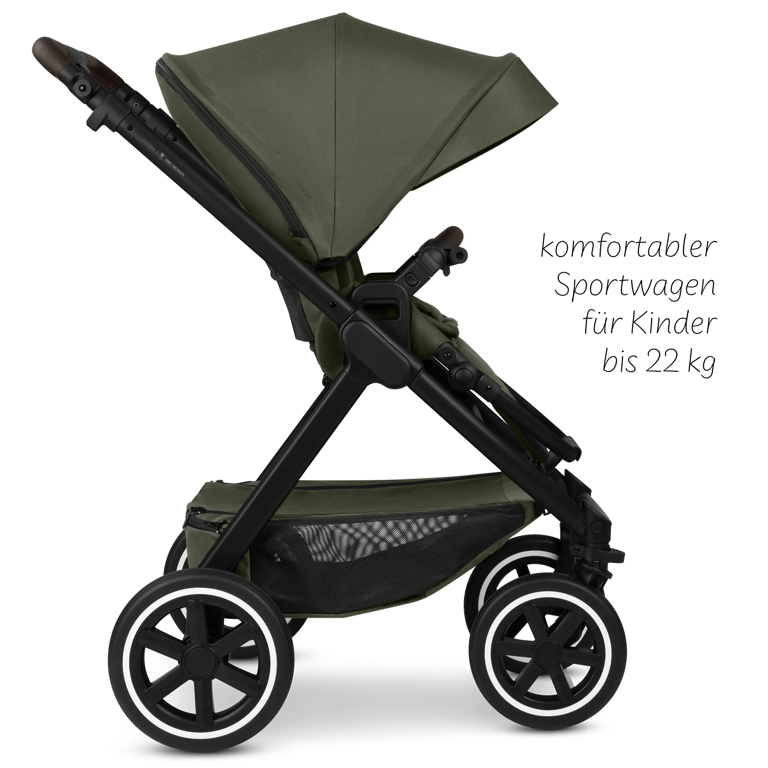 3in1-Kinderwagen-Set Samba 2 inkl. Babyschale Calla mit Liegefunktion - Avocado
