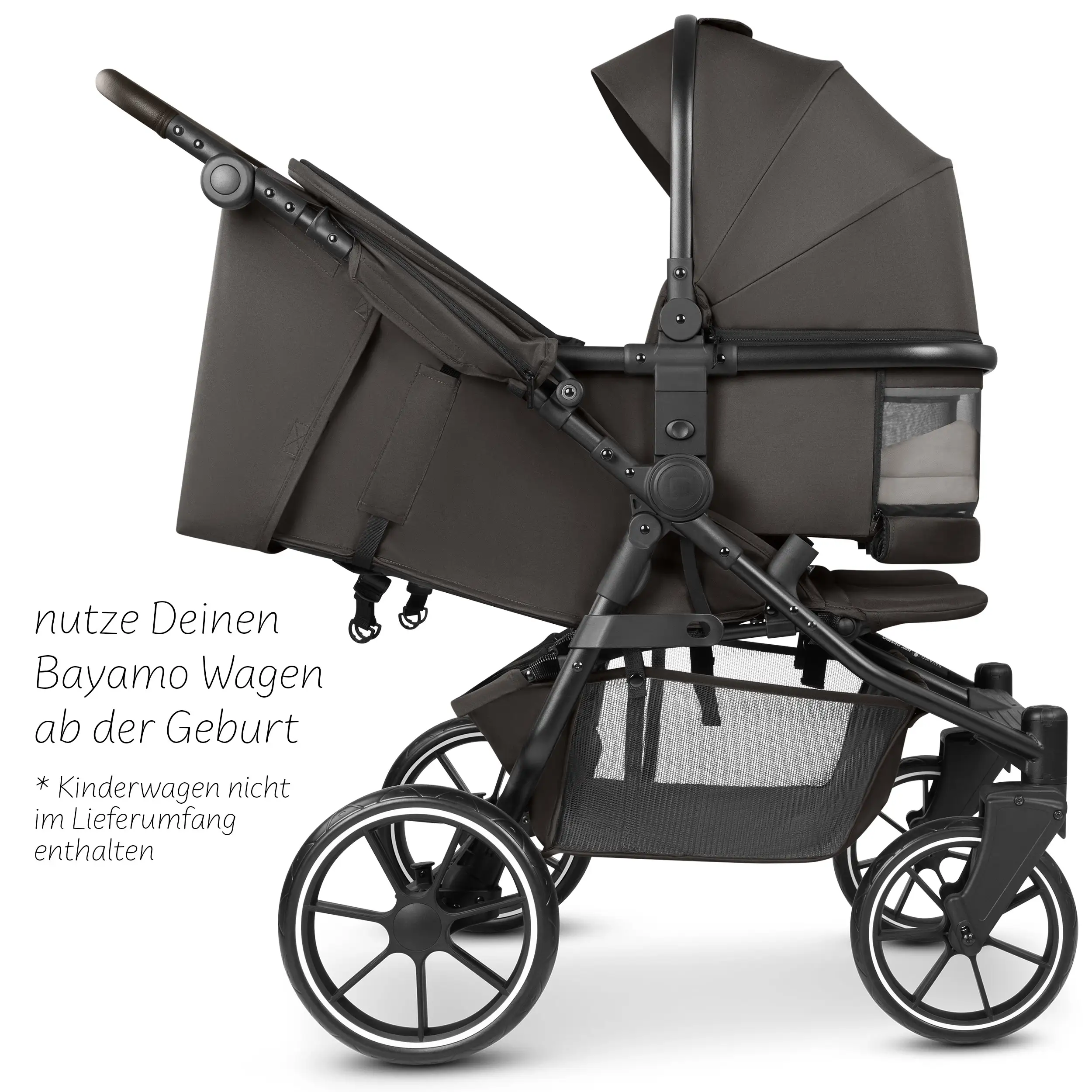 Carrycot for Bayamo double strollers - Nut