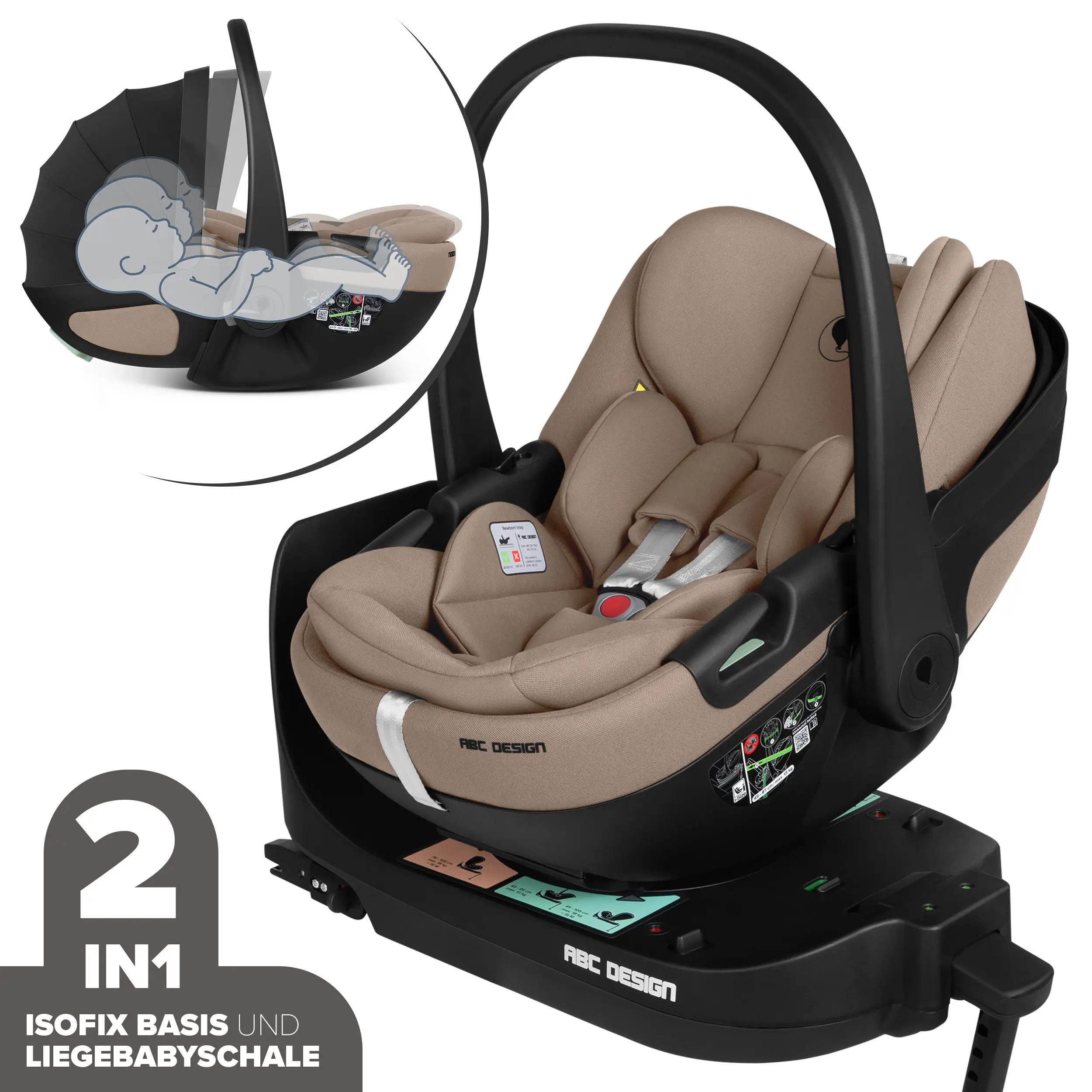 Calla i-Size lie-flat infant car seat incl. rotating ISOFIX Base Root