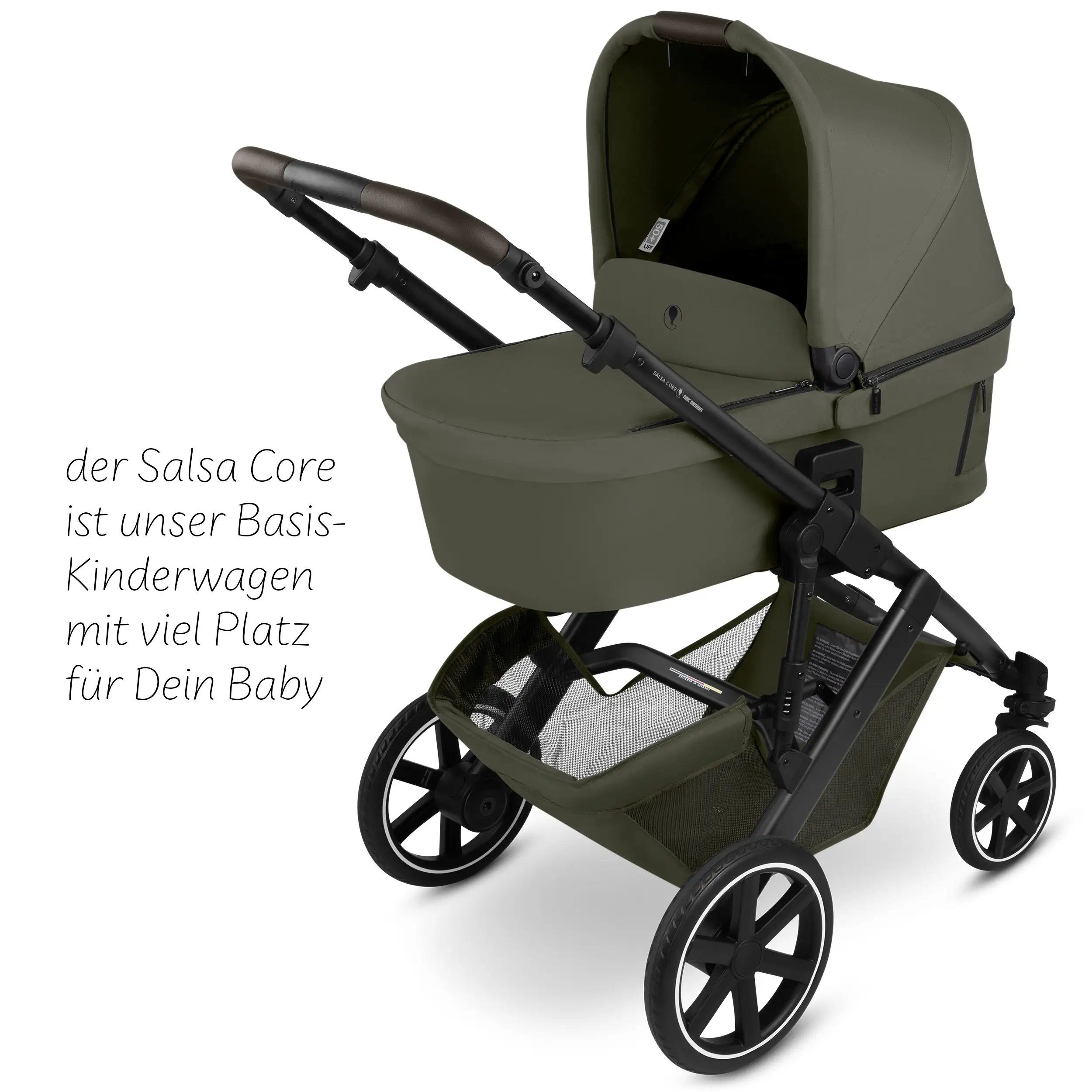 4in1 Stroller Set Salsa Core incl. infant car seat Calla with Reclining Function and the Root Isofix base - Olive