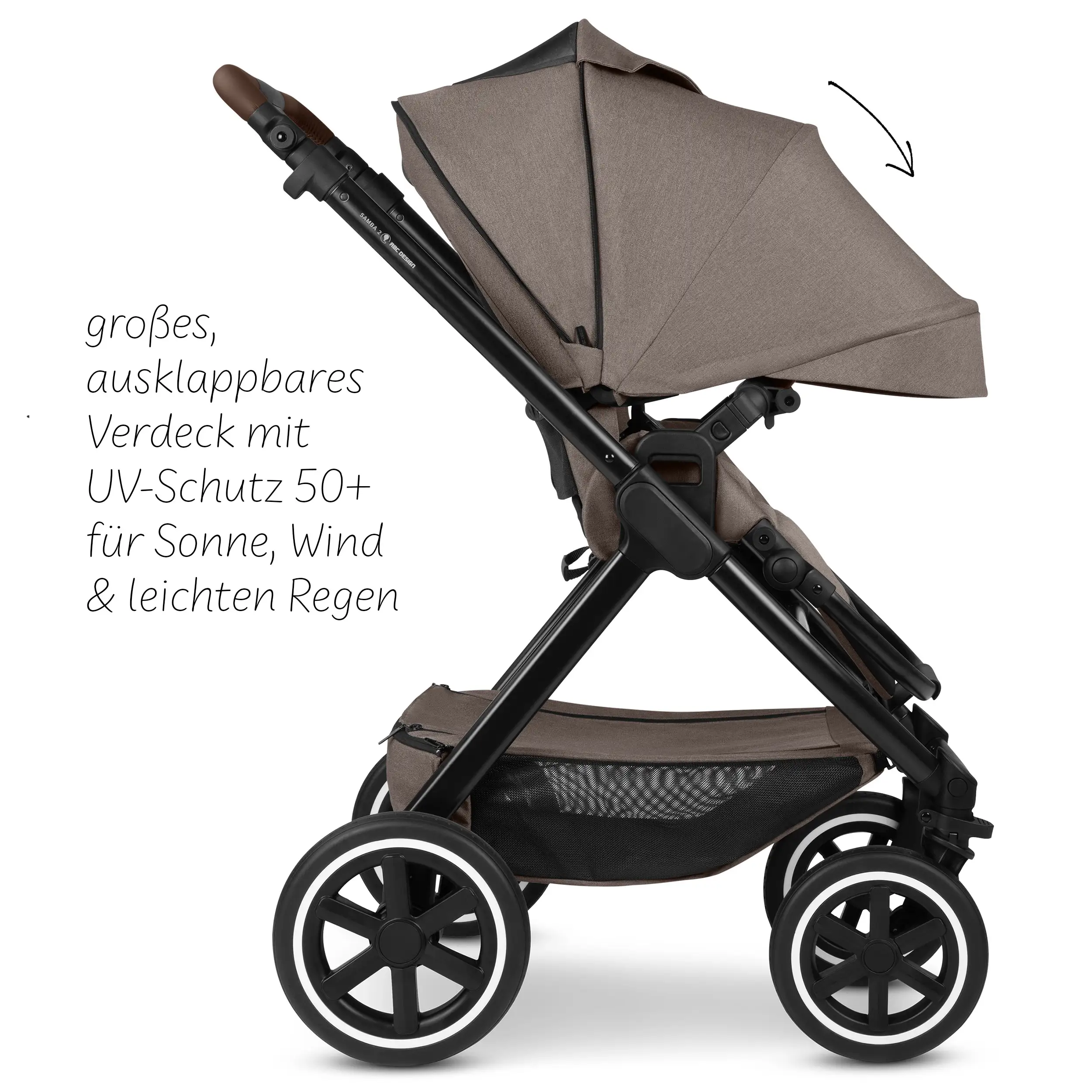 3in1-Kinderwagen-Set Samba 2 inkl. Babyschale Calla mit Liegefunktion - Nature