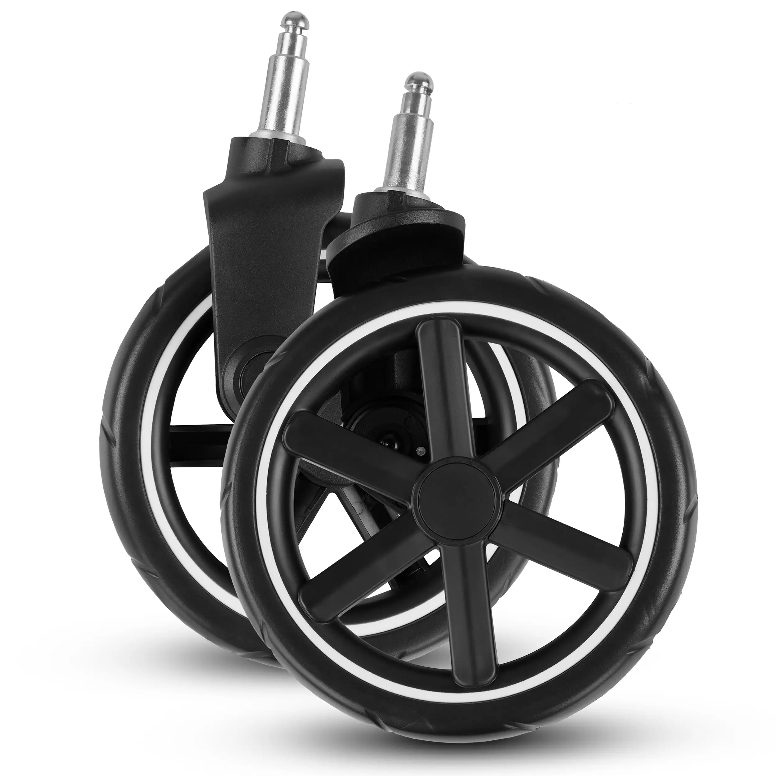 Front wheels set (2 pieces) for Salsa 4 / Zoom / Zoom 2 - EVA Black / White Wall