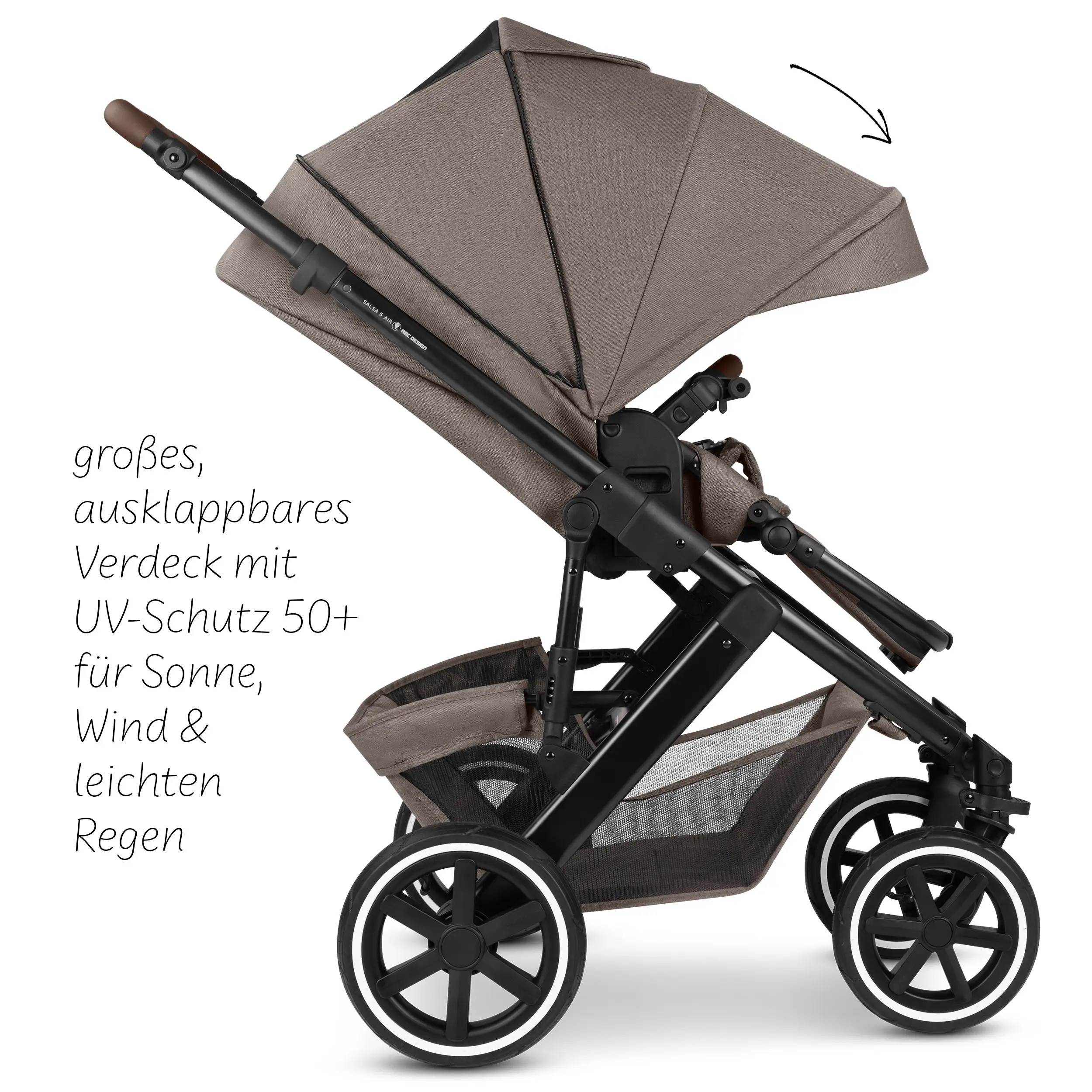 Salsa 5 Air 2-in-1 Stroller, including Urban changing bag, mosquito net, and Rain Cover - Nature