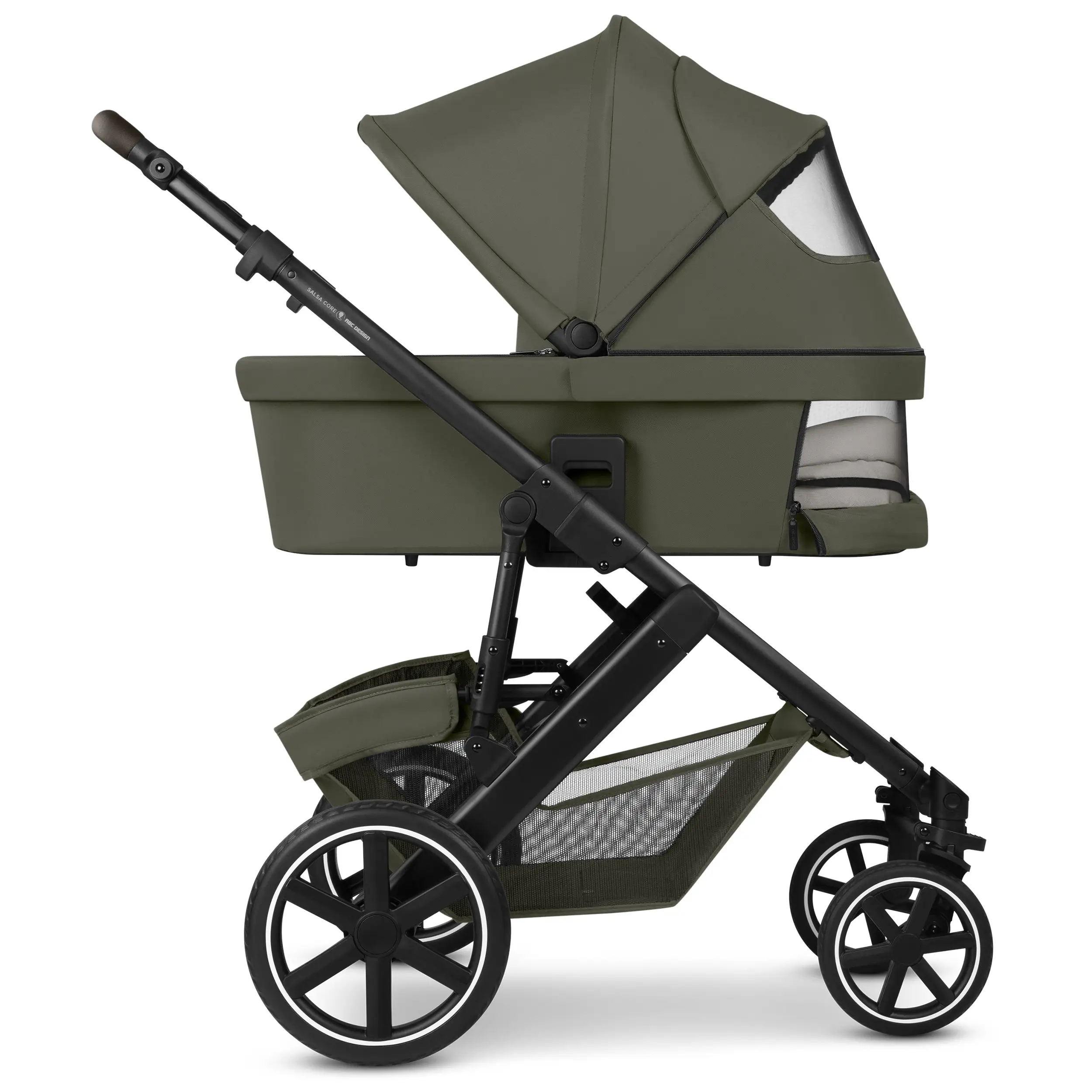 4in1 Stroller Set Salsa Core incl. infant car seat Calla with Reclining Function and the Root Isofix base - Olive