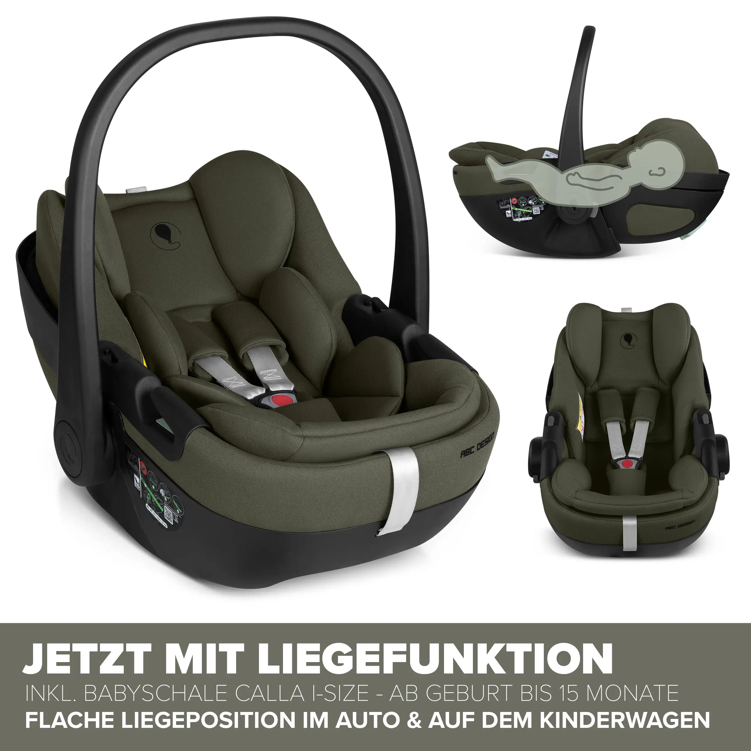 3in1 Stroller Set Salsa Core incl. infant car seat Calla with Reclining Function - Olive