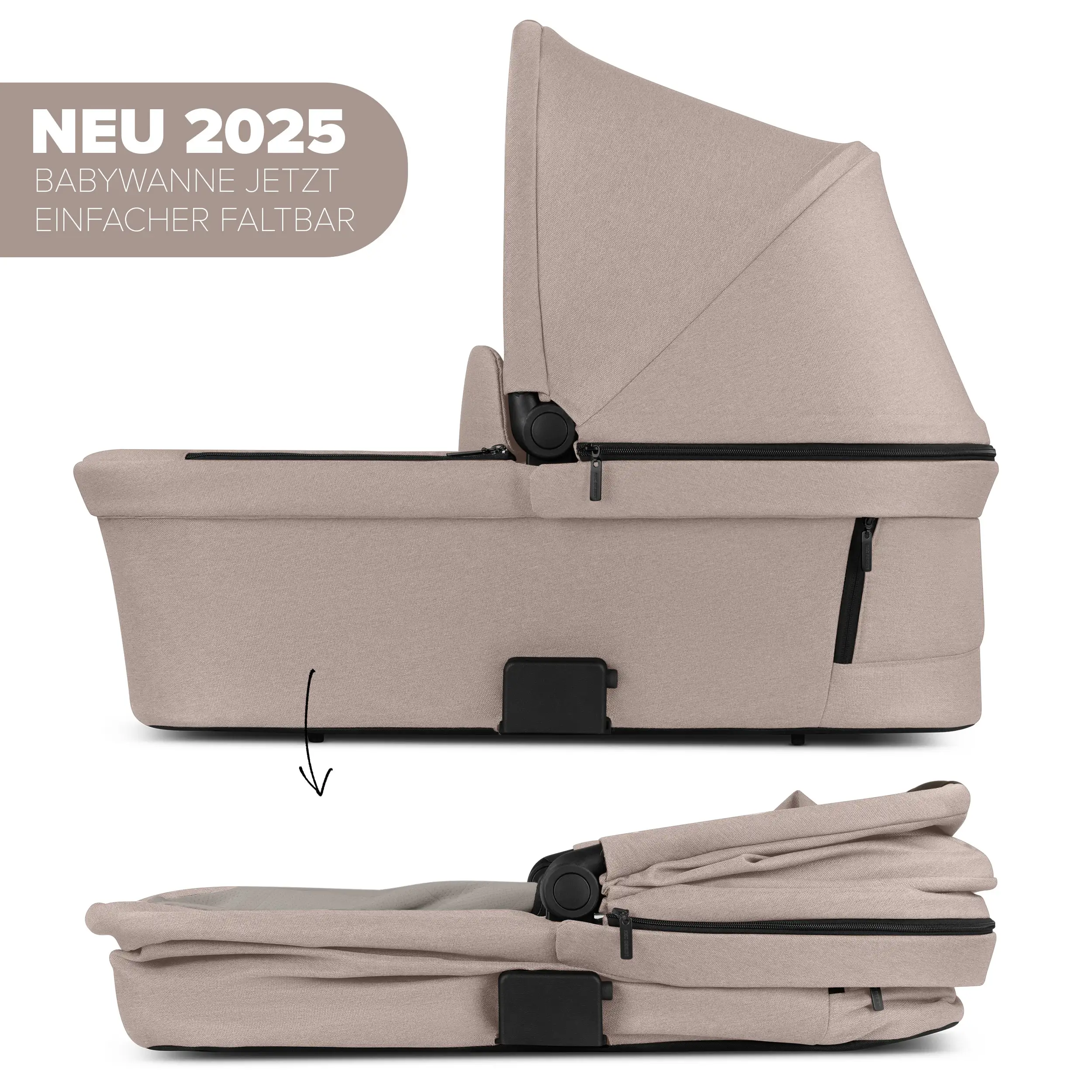 3in1-Kinderwagen-Set Samba 2 inkl. Babyschale Calla mit Liegefunktion - Camel