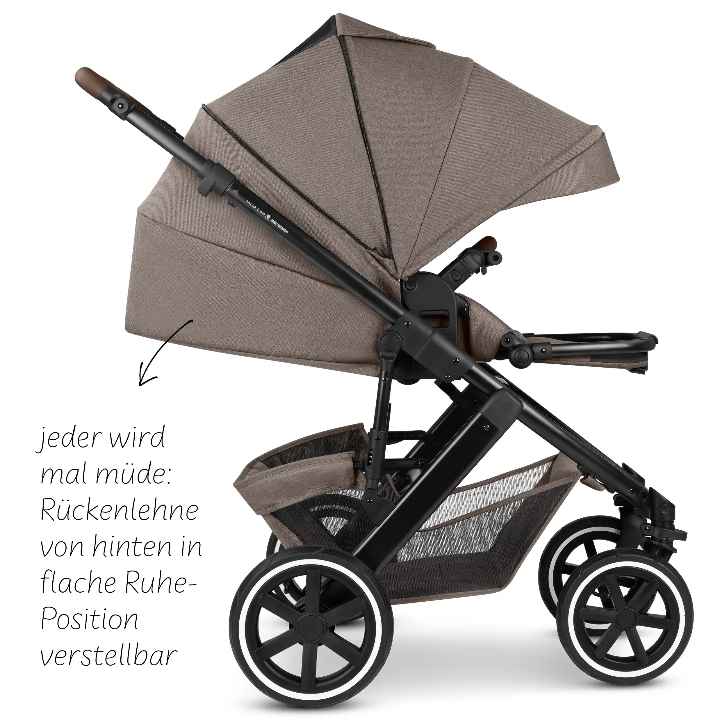 3in1-Kinderwagen-Set Salsa 5 Air inkl. Babyschale Calla mit Liegefunktion  - Nature