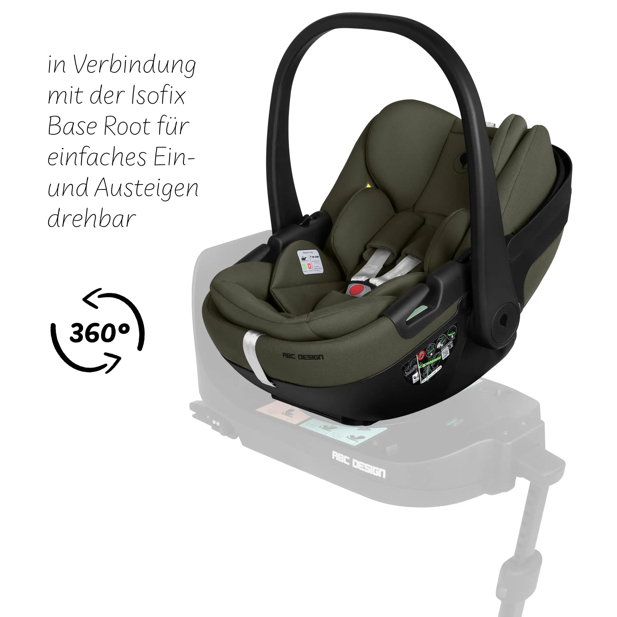 Calla i-Size Infant Car Seat with Reclining Function - Olive