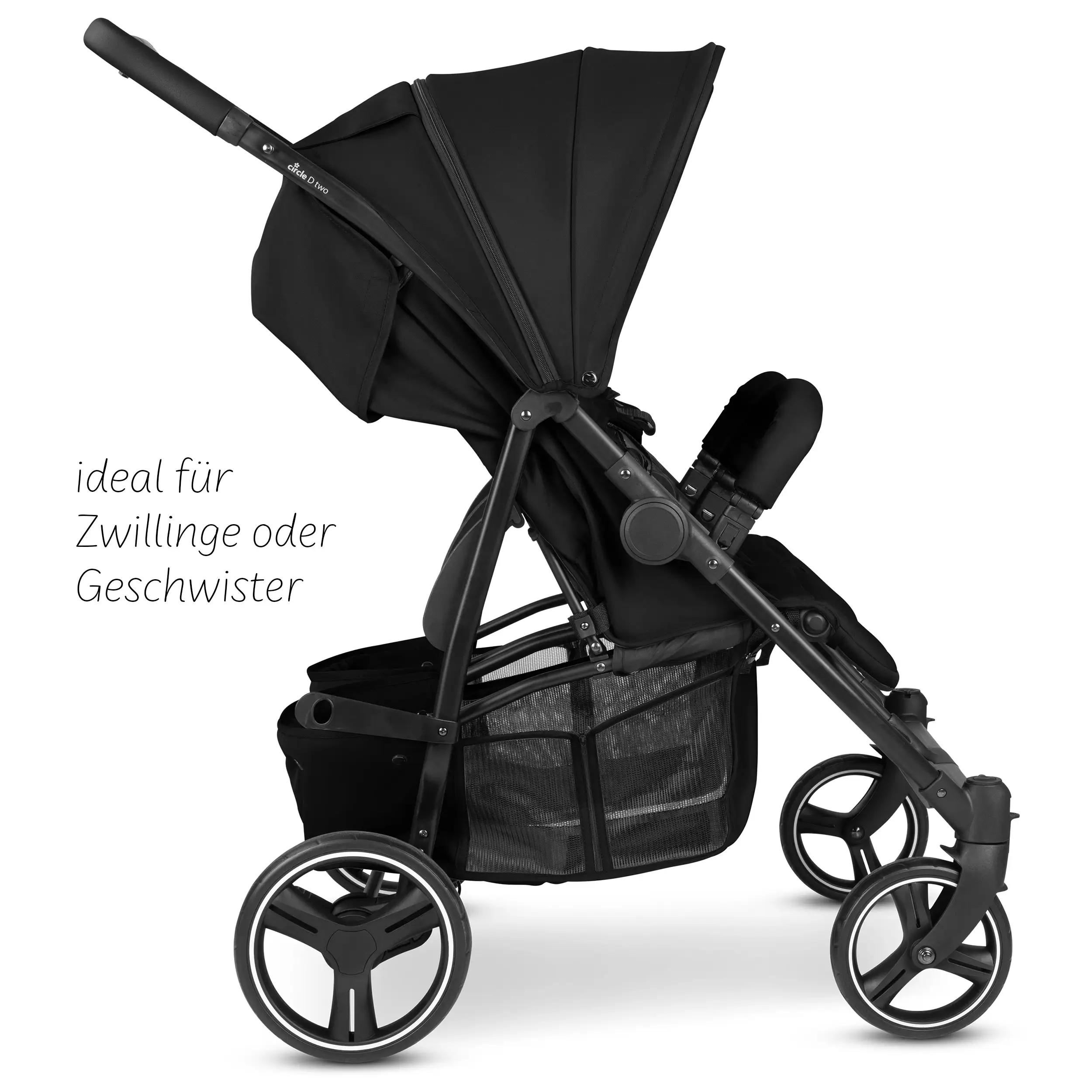 Double stroller D Two - Black
