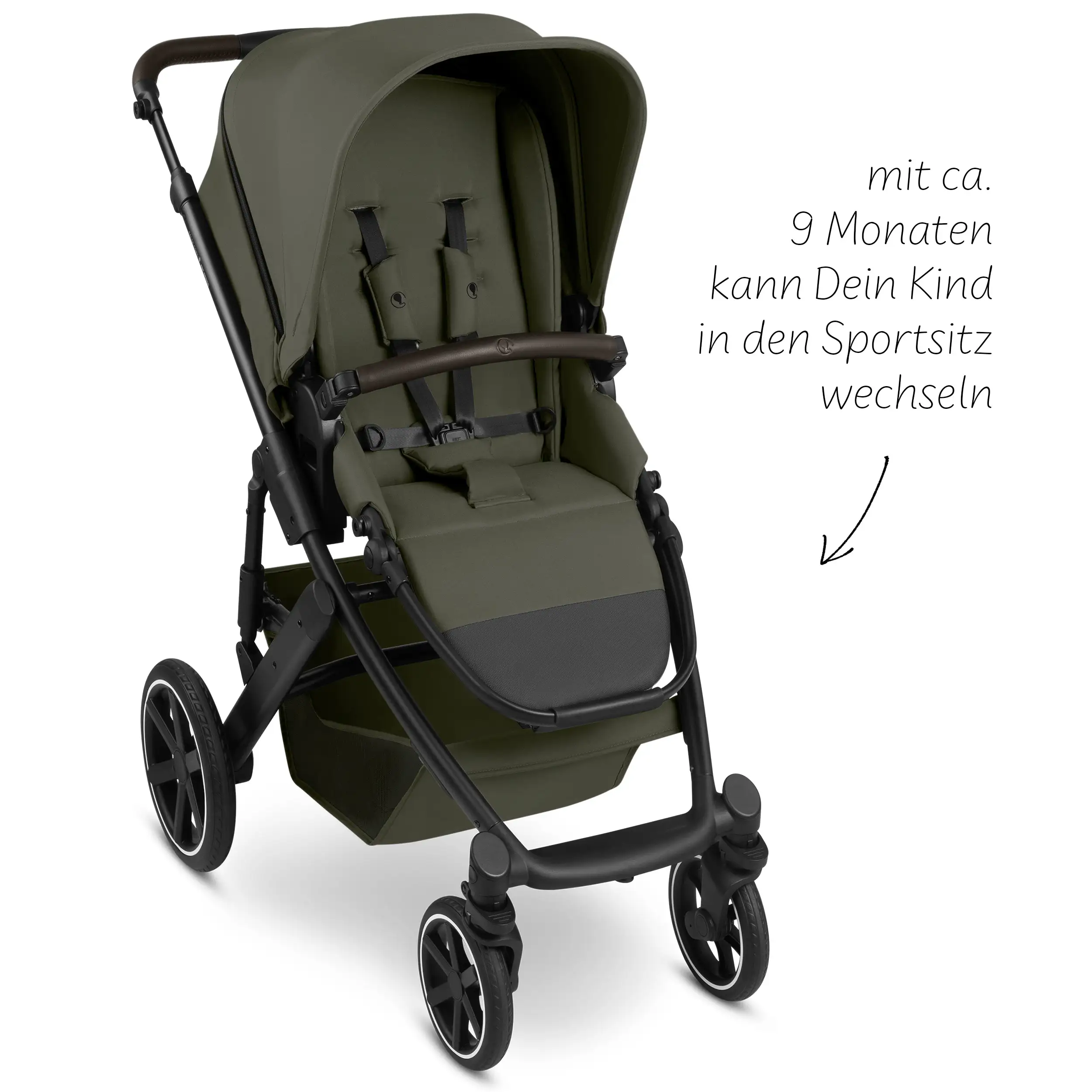 4in1 Stroller Set Salsa Core incl. infant car seat Calla with Reclining Function and the Root Isofix base - Olive
