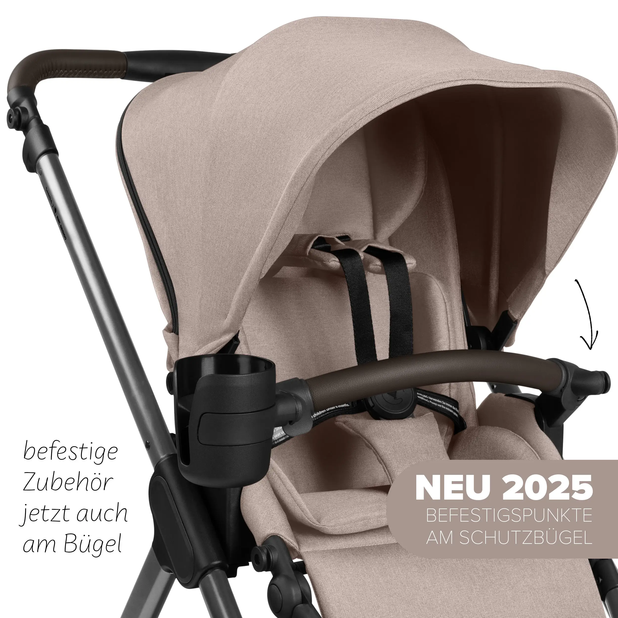 4in1-Kinderwagen-Set Samba 2 inkl. Babyschale Calla mit Liegefunktion - Camel