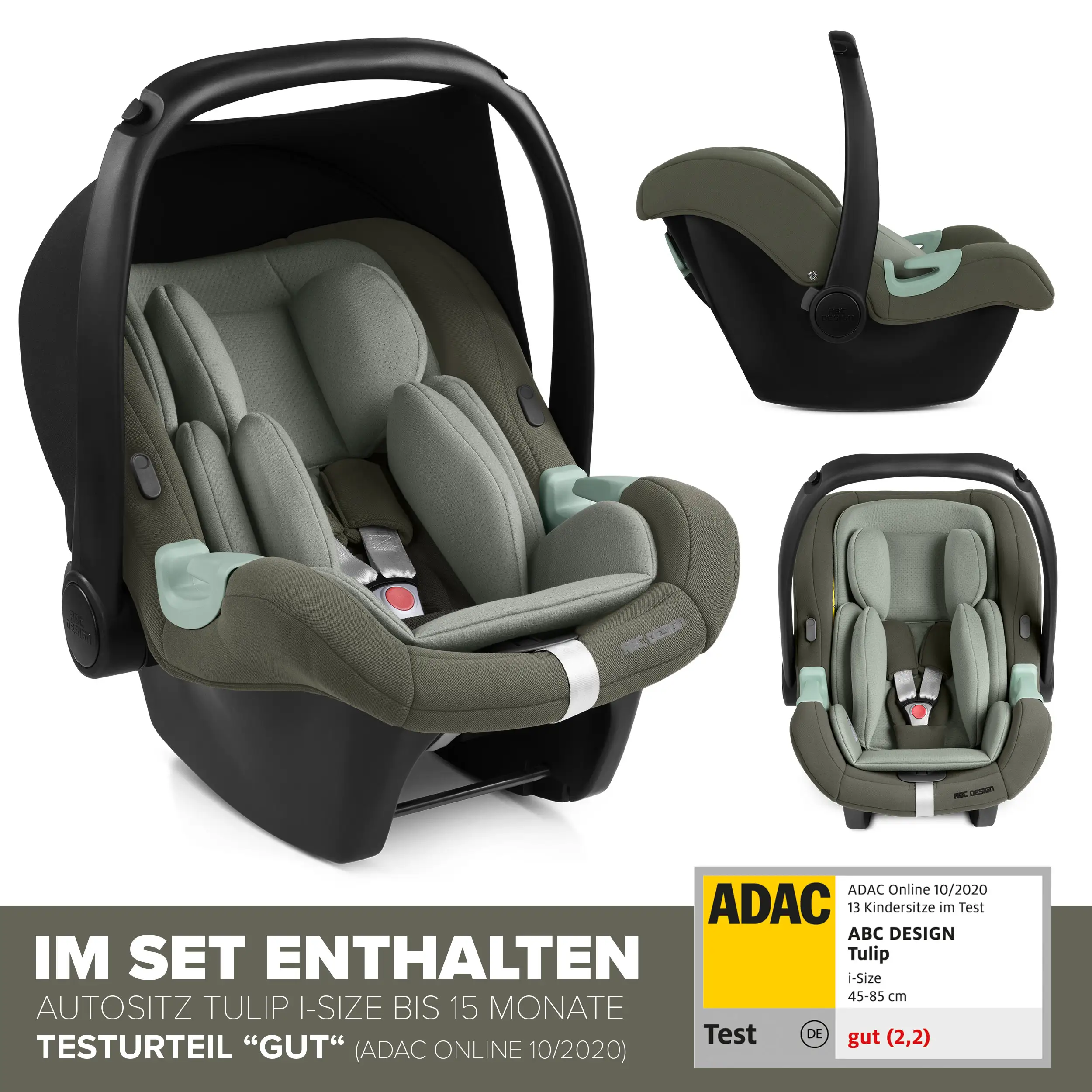3in1 Stroller-Set Salsa 5 Run - Avocado