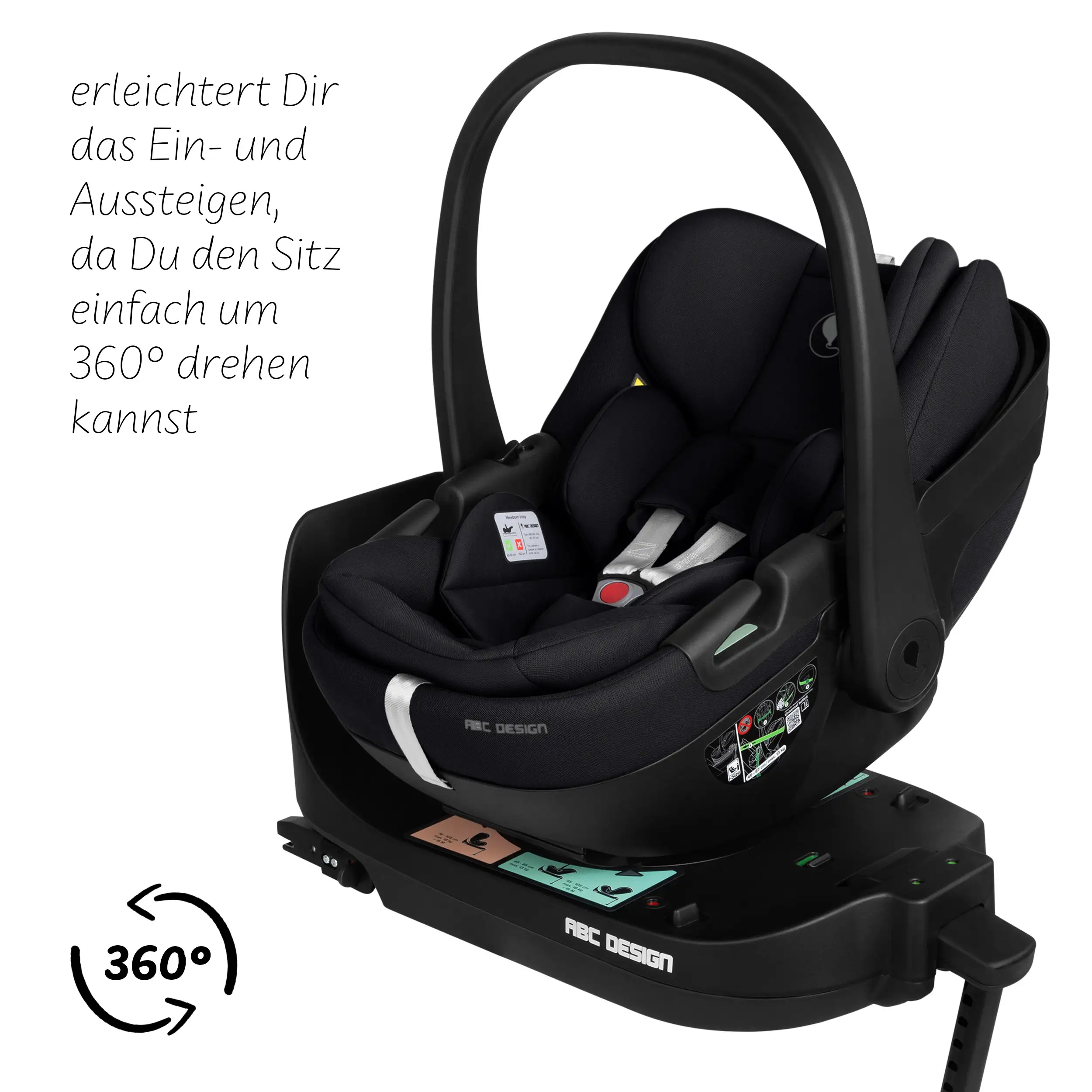 Calla i-Size lie-flat infant car seat incl. rotating ISOFIX Base Root - Ink