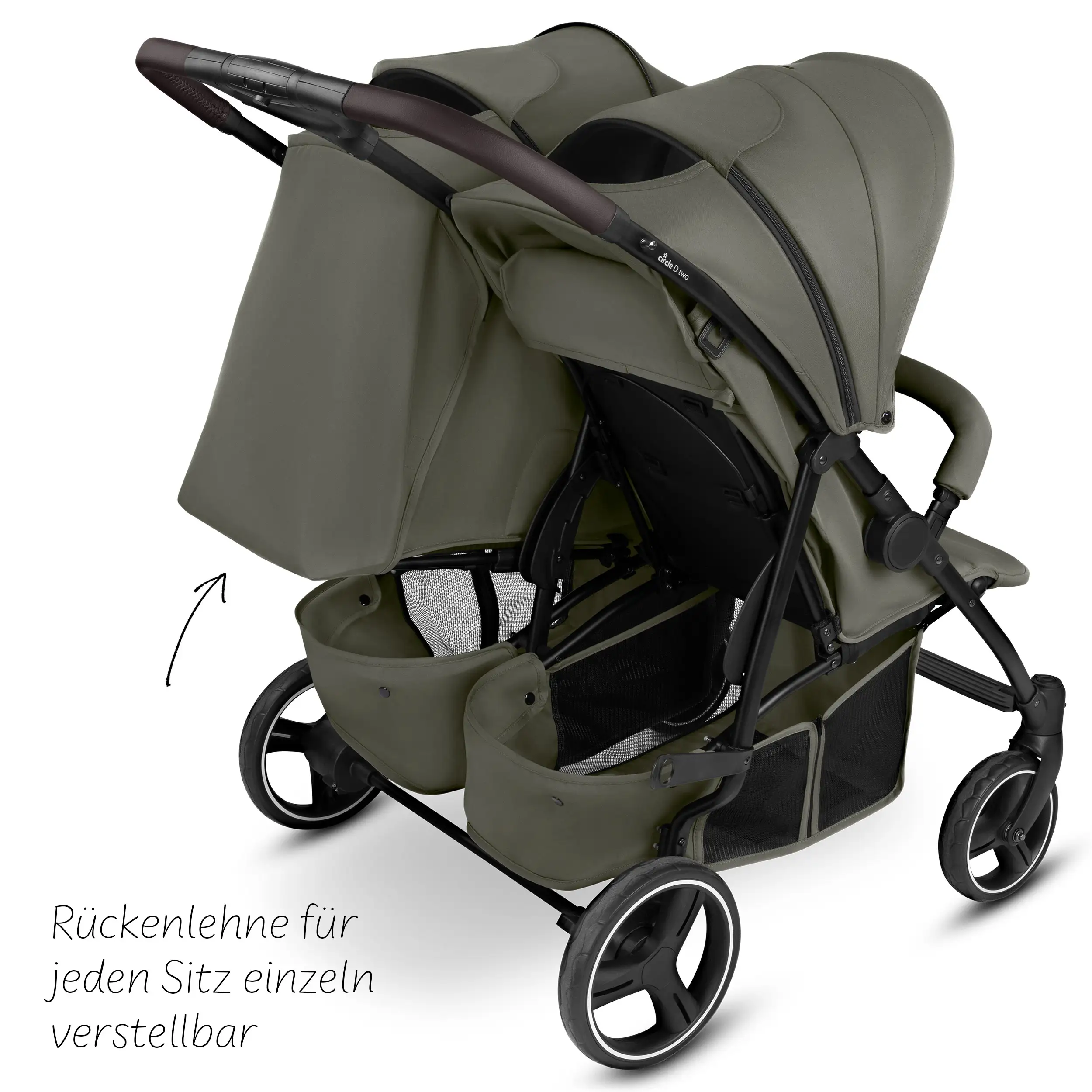 Double stroller D Two - Wheat