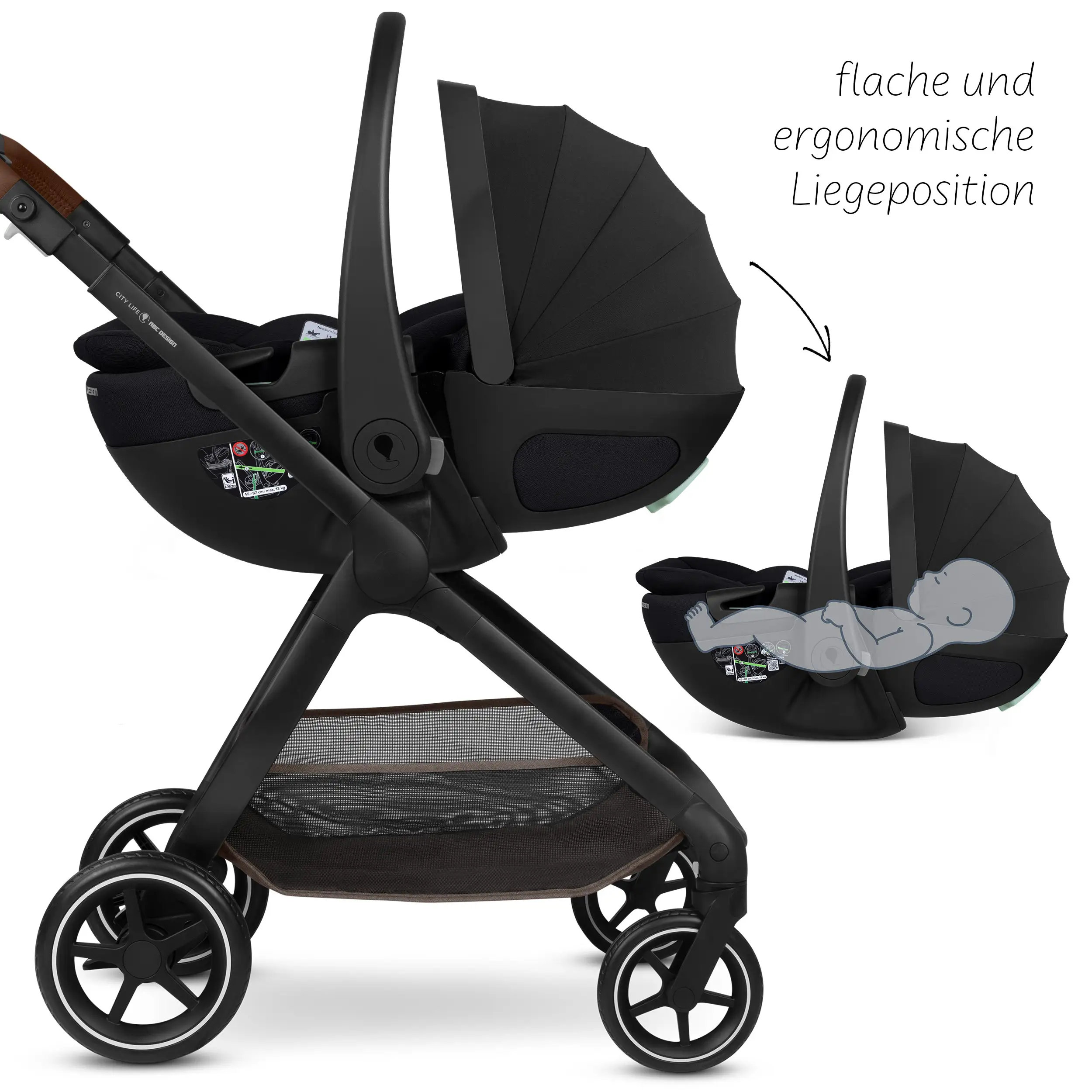 Travel system City Life incl. Calla lie-flat infant car seat - Nature