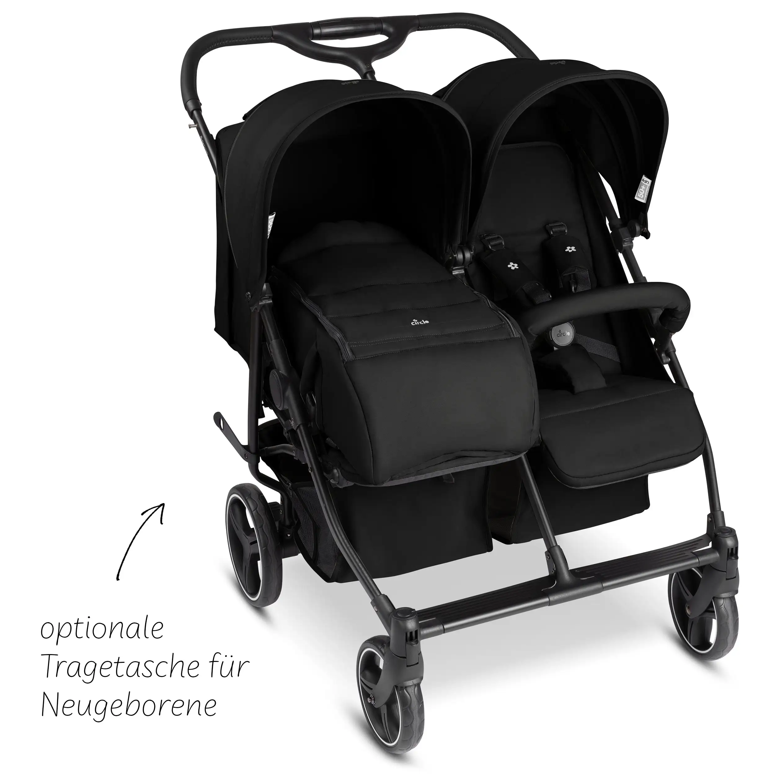 Double stroller D Two - Black