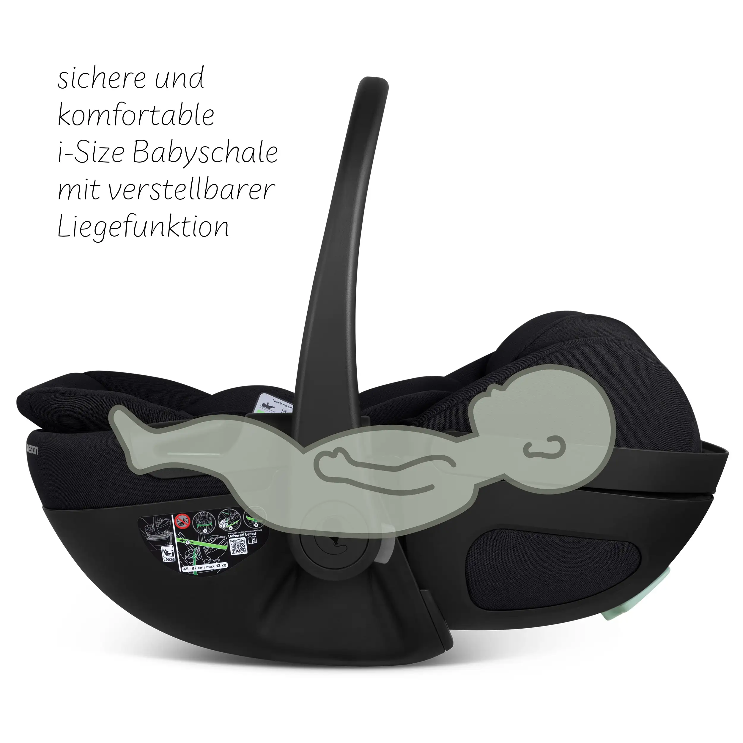 Calla i-Size lie-flat infant car seat incl. rotating ISOFIX Base Root - Ink
