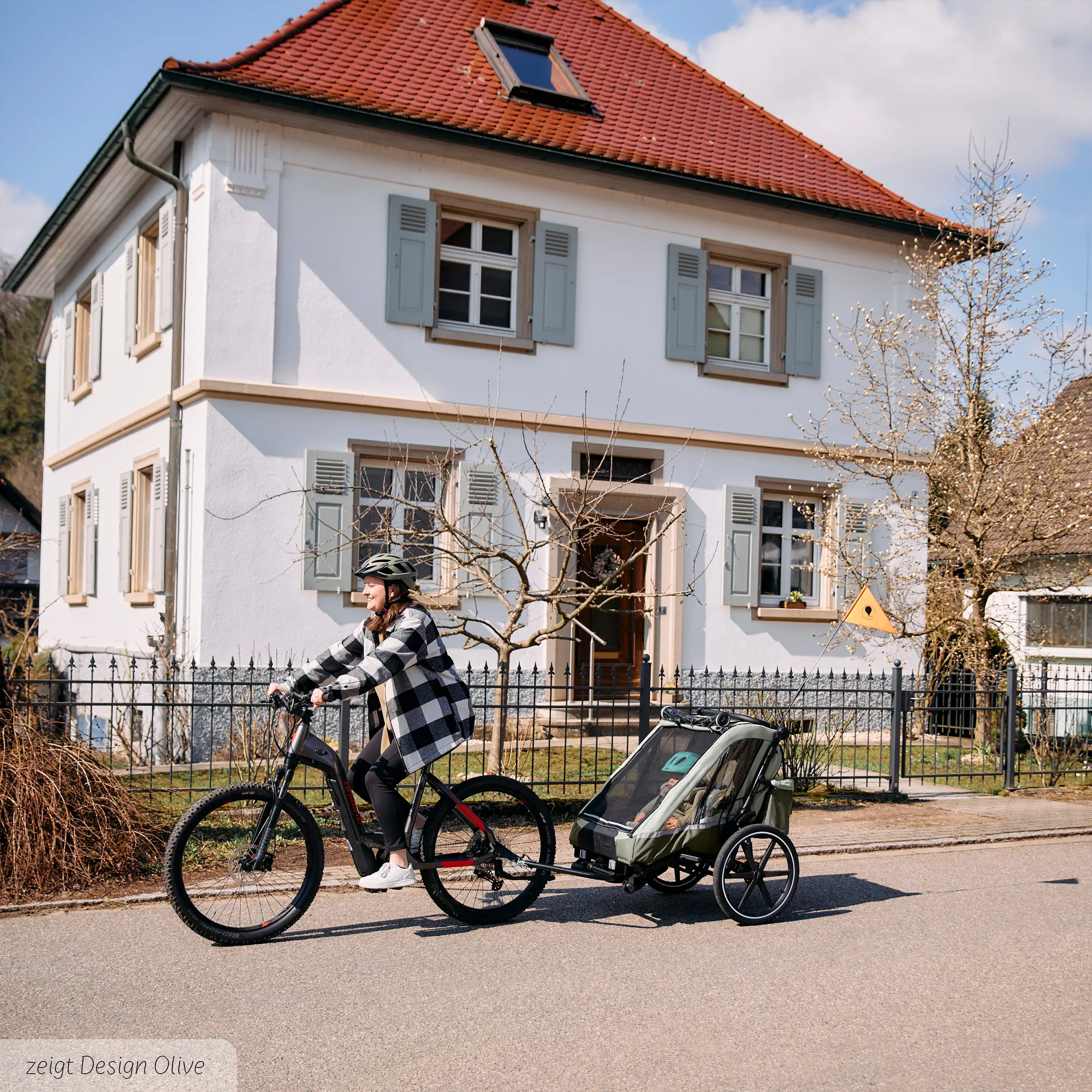 Tour 2 bicycle trailer with 2 comfortable seats & air wheels - Falcon