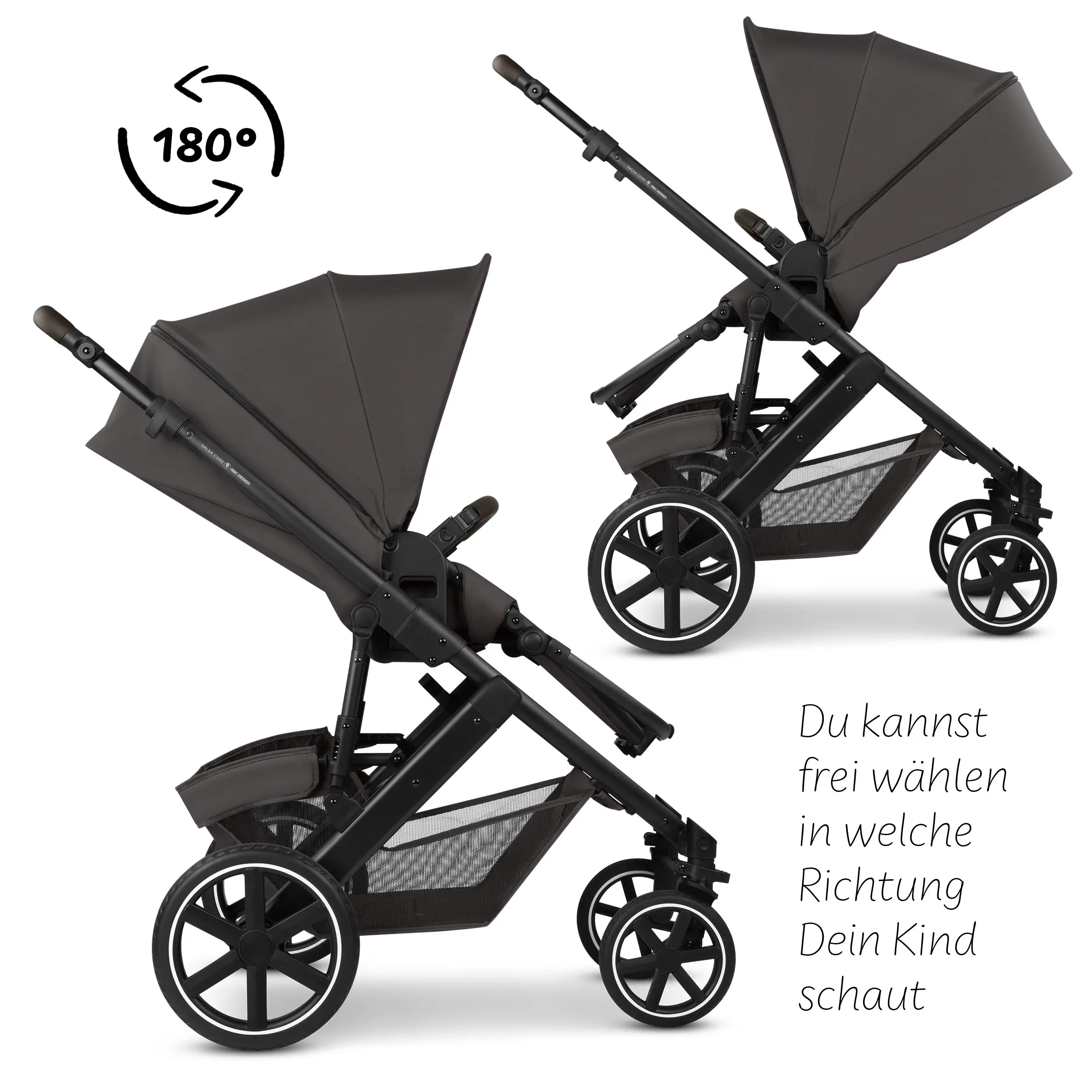 4in1 Stroller Set Salsa Core incl. infant car seat Calla with Reclining Function and the Root Isofix base - Falcon