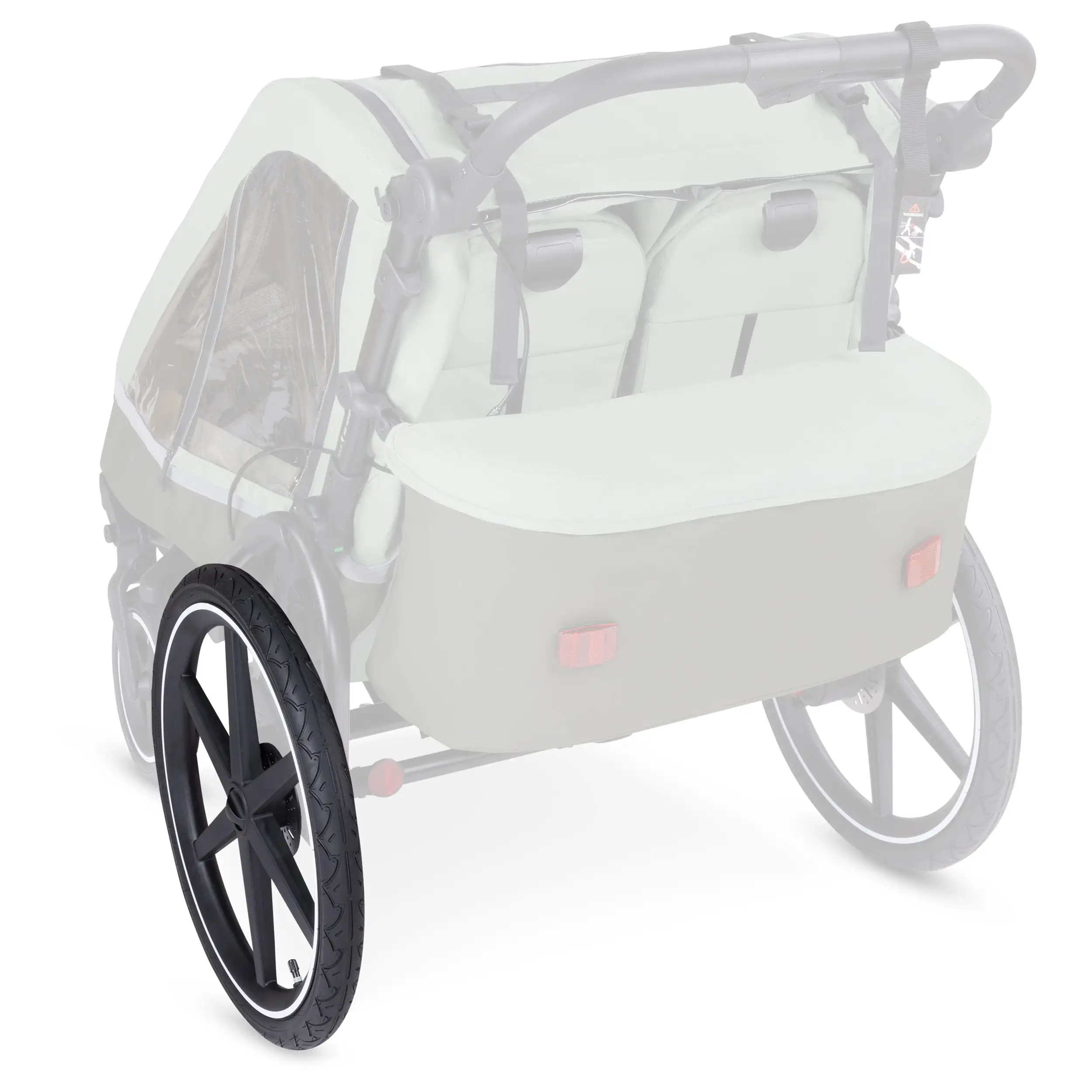 Rear wheel for bicycle trailer Tour - air wheels Black / White Wall