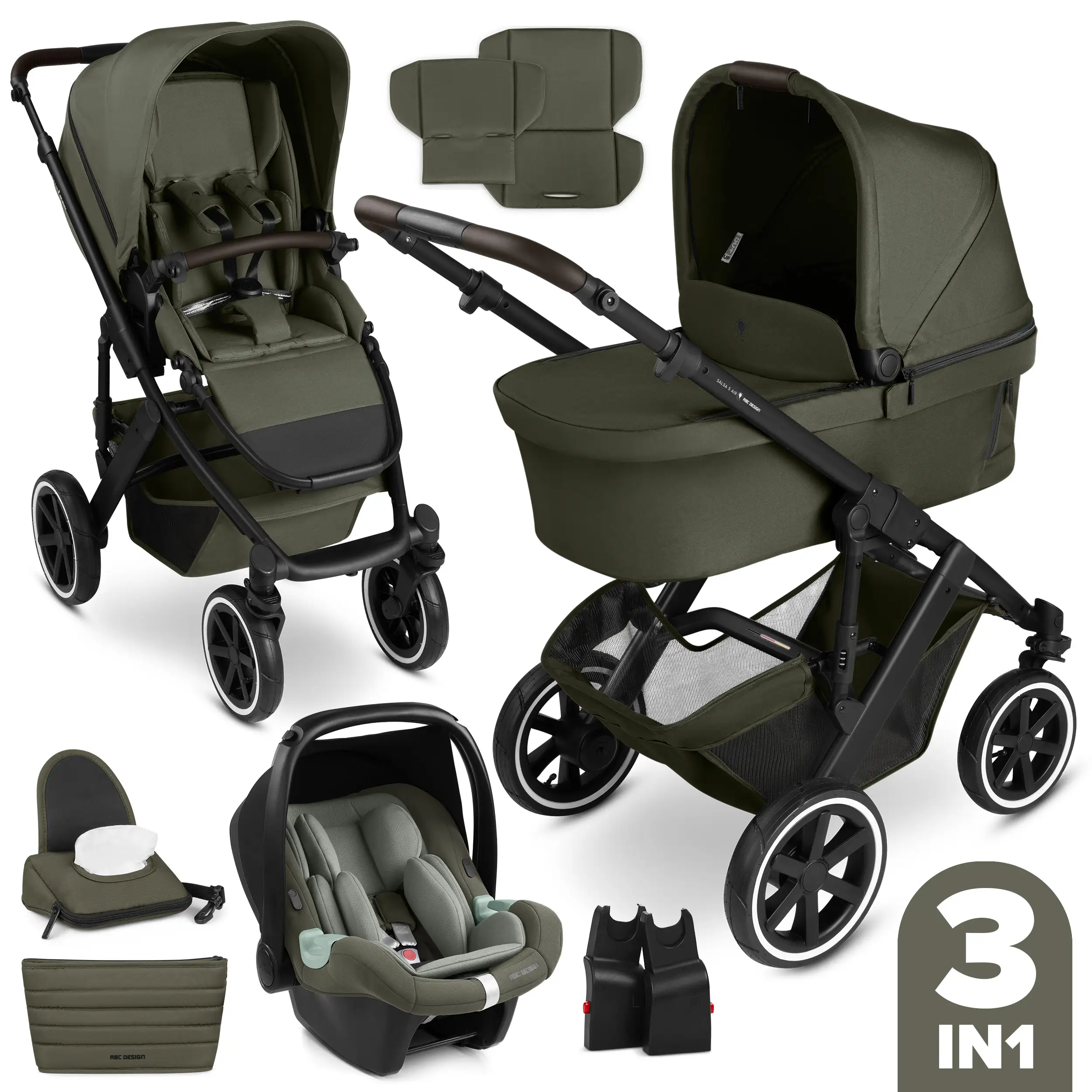 3in1 Stroller-Set Salsa 5 Air - Avocado
