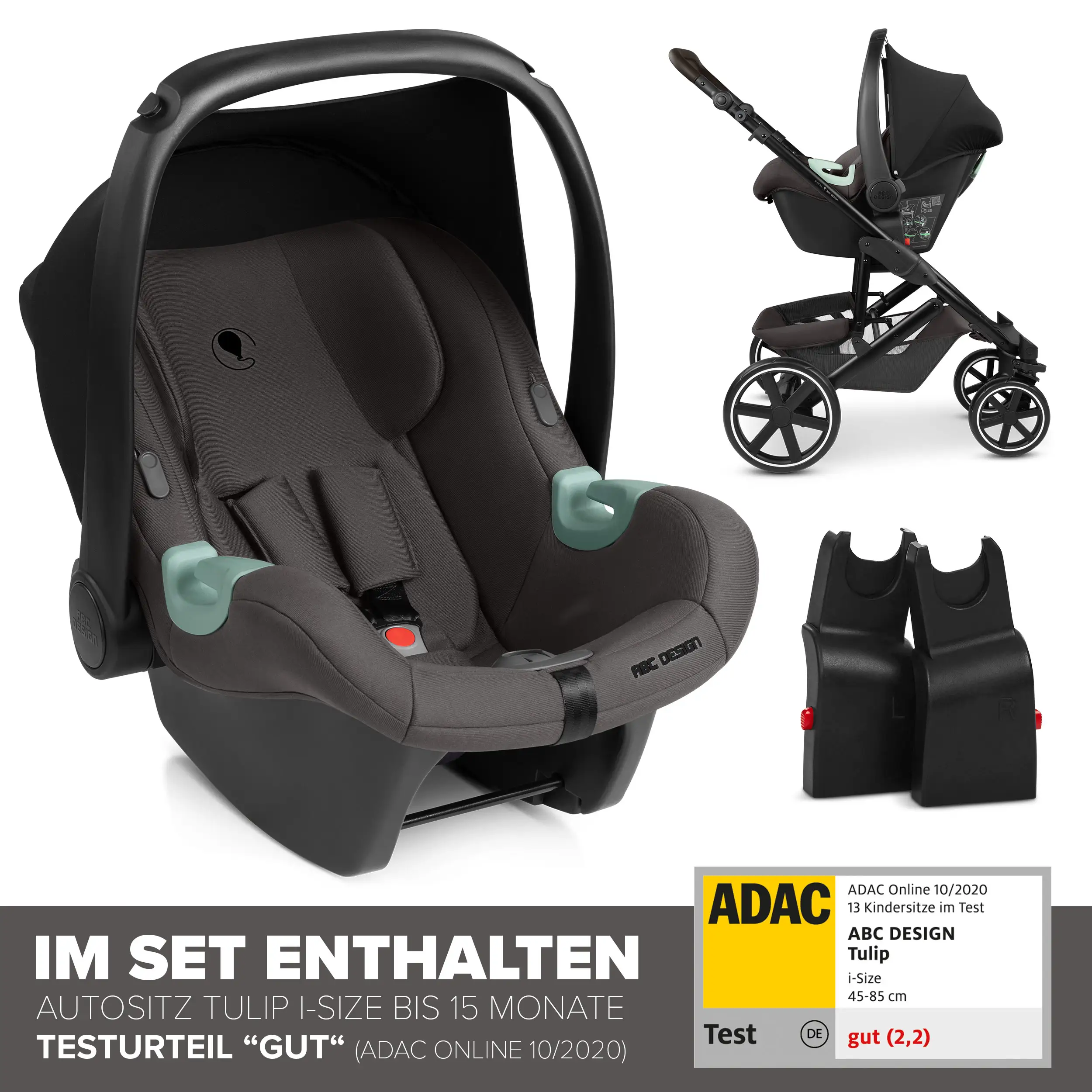 3-in-1 Sierra Stroller Set - Nut